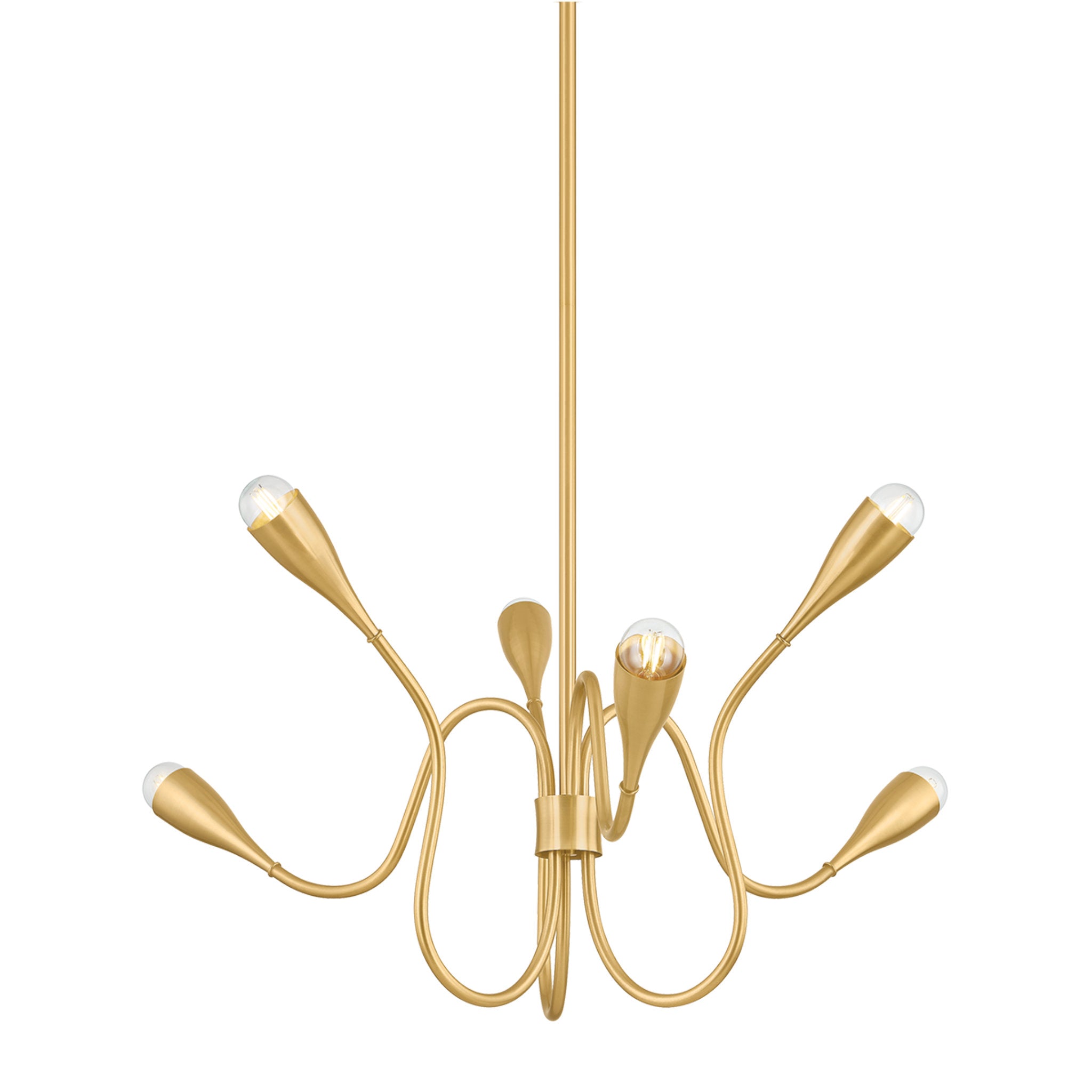 Anaise 6-Light Chandelier in Aged Brass 36W x 18.5H