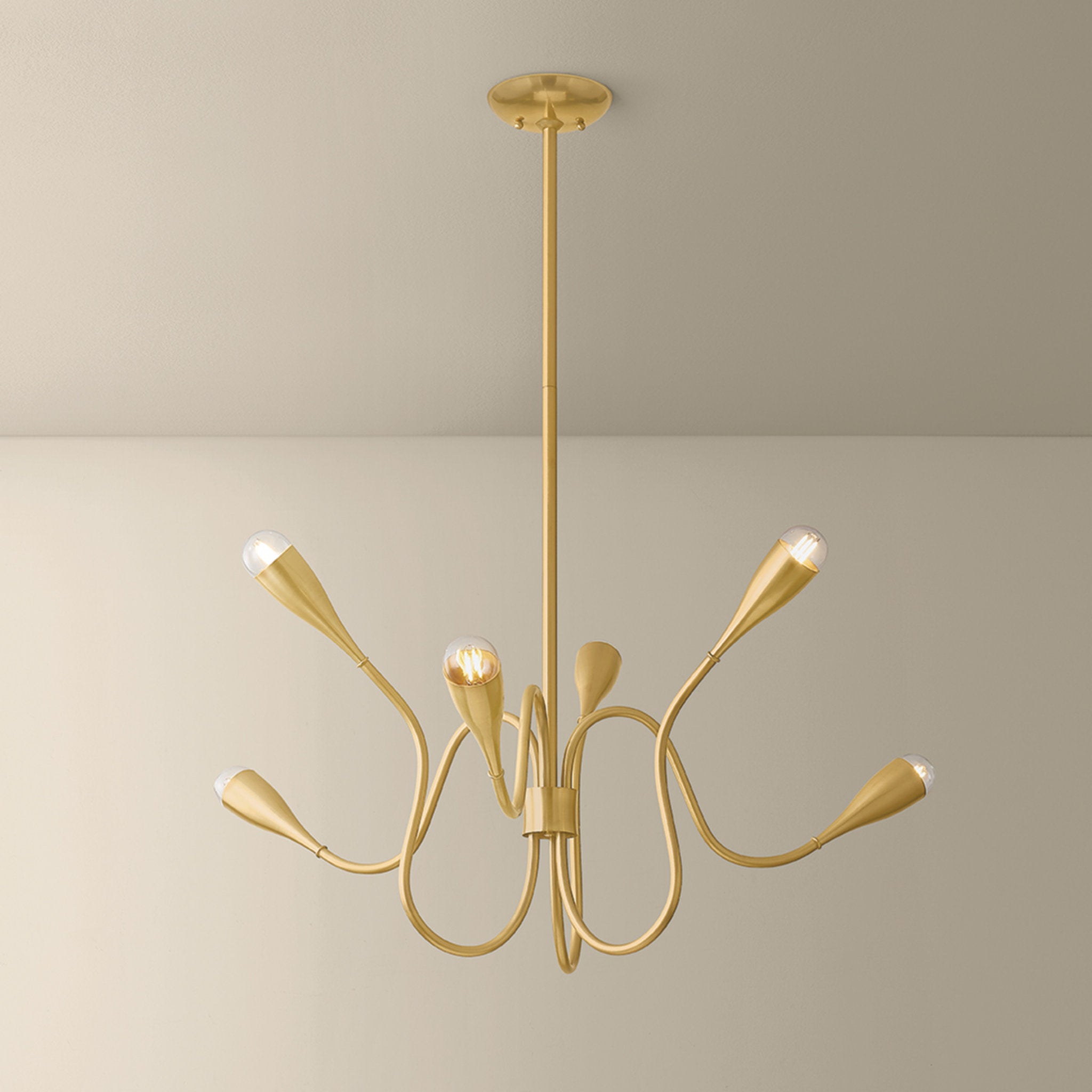 Anaise 6-Light Chandelier in Aged Brass 36W x 18.5H