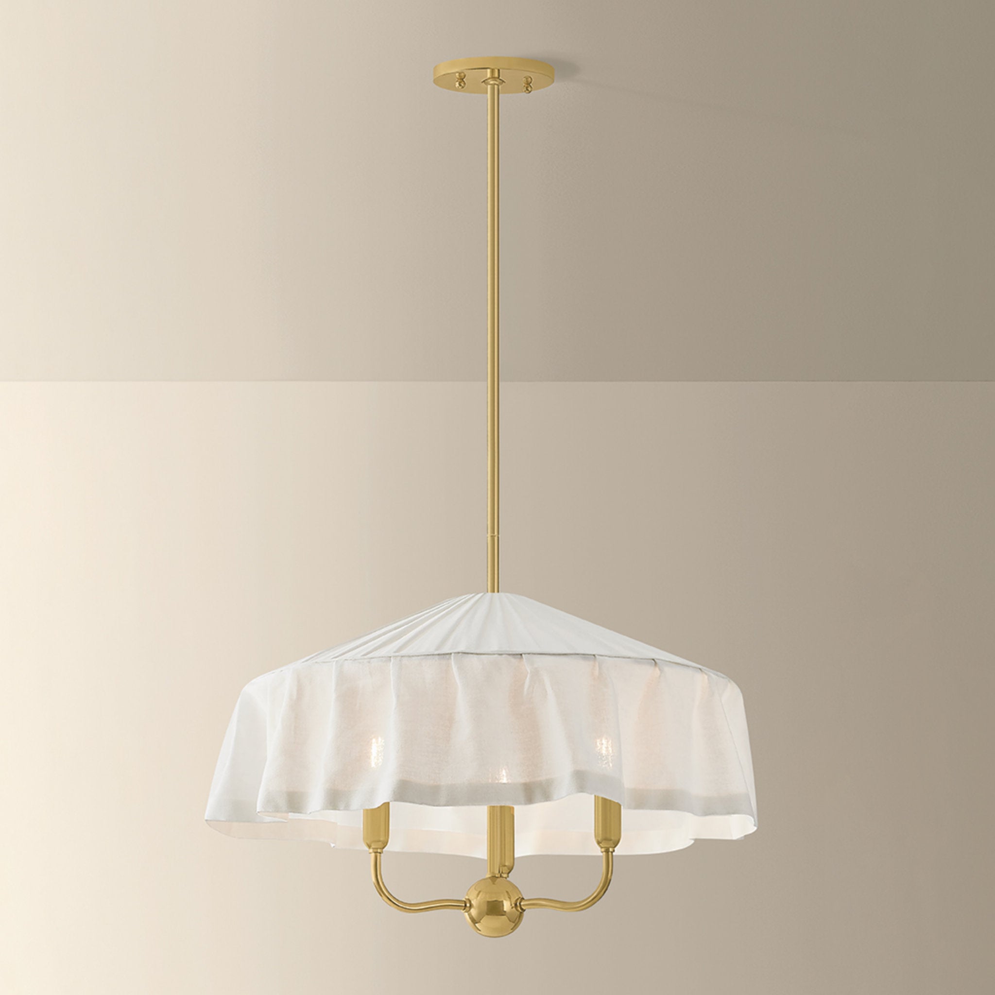 Shivonne 3-Light Pendant in Aged Brass 22W x 13H