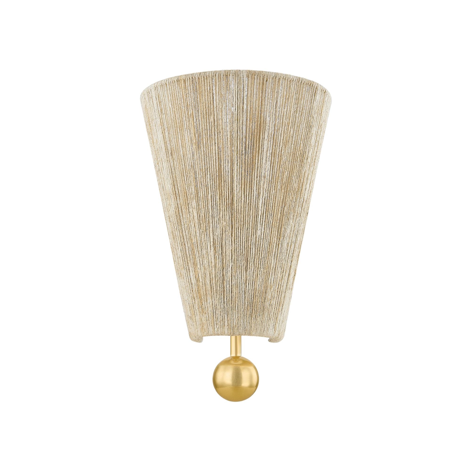 Song 1-Light Wall Sconce in Aged Brass by Dabito 8.25W x 13H