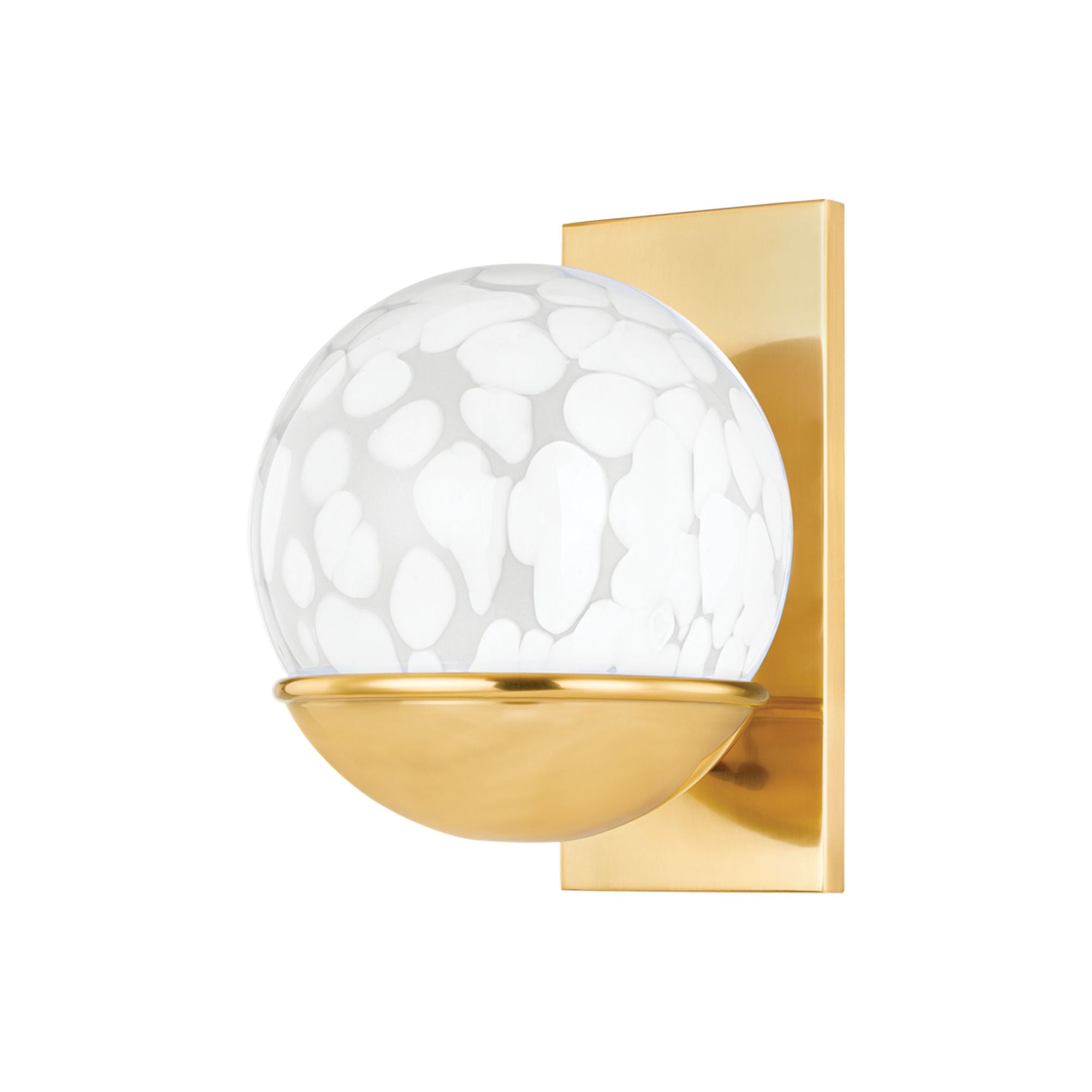 Cleo 1-Light Wall Sconce in Aged Brass 7.5W x 9.75H