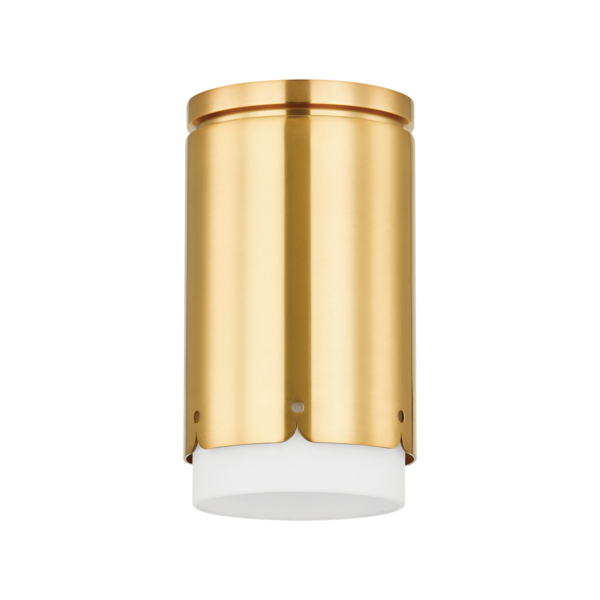 Asa 1-Light Flush Mount in Aged Brass 4.75W x 8.25H