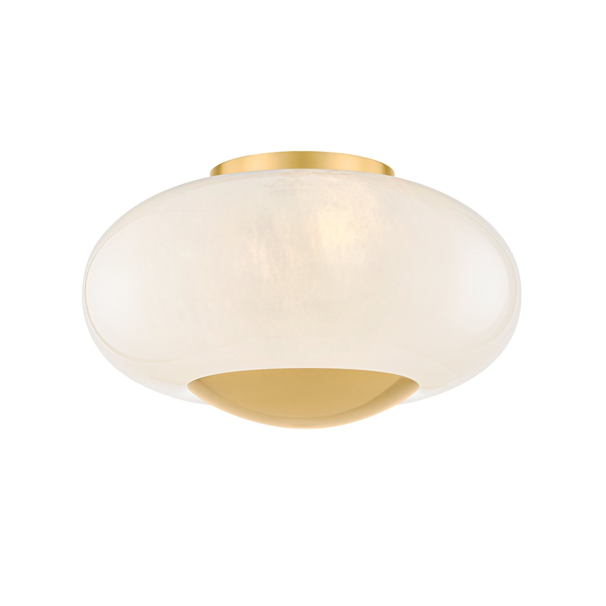 Lottie 2-Light Flush Mount in Aged Brass 14W x 8.25H