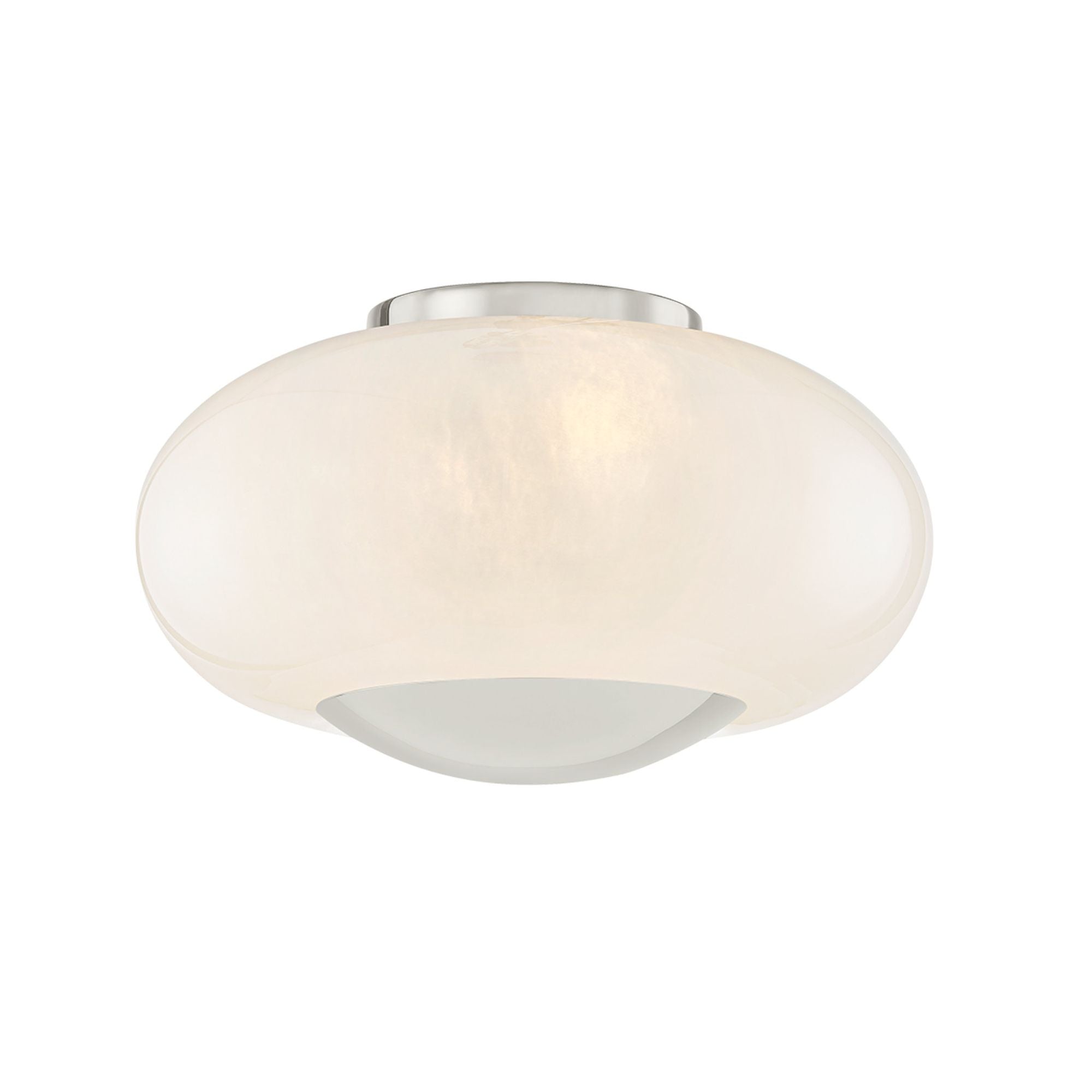 Lottie 2-Light Flush Mount in Polished Nickel 14W x 8.25H