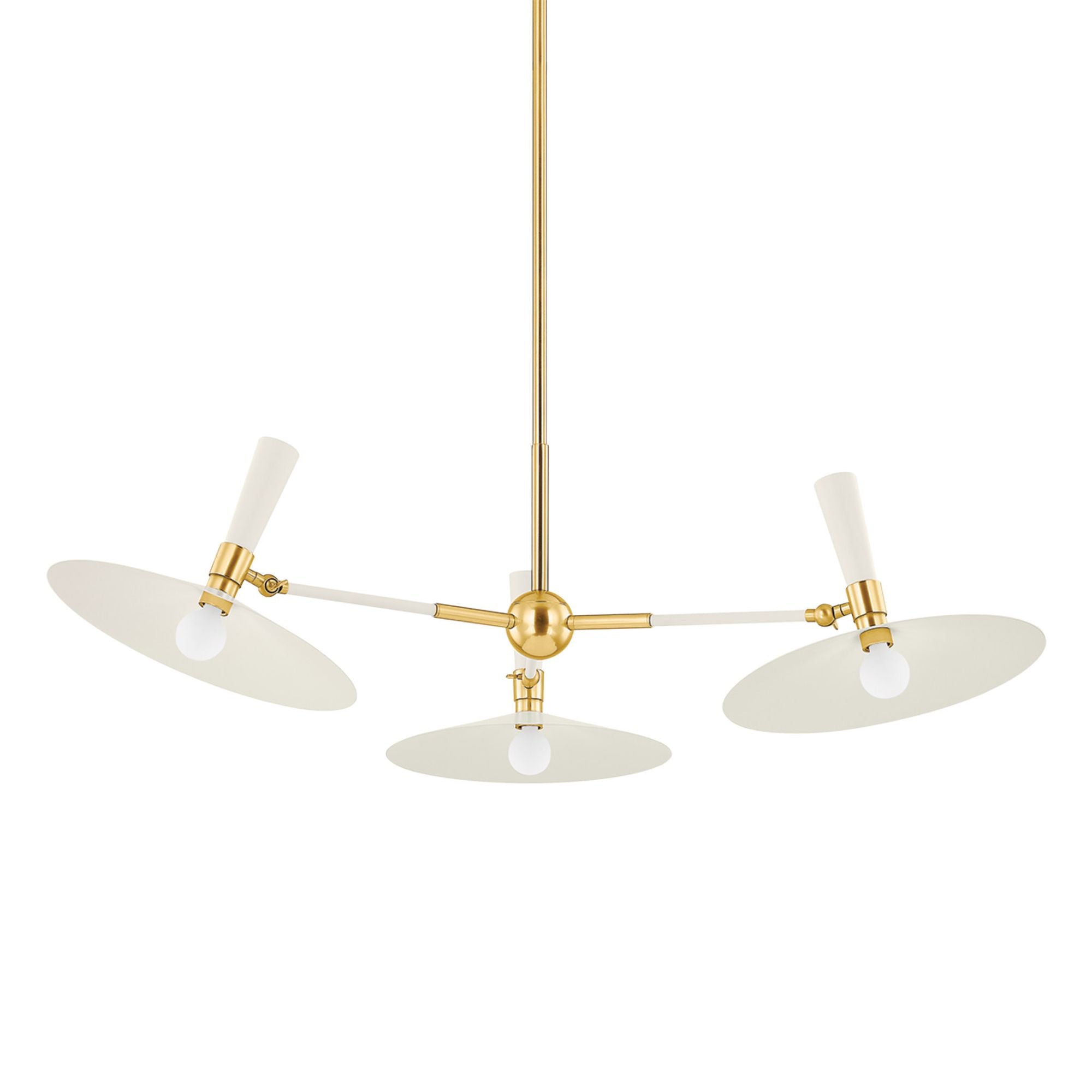 Milena 3-Light Chandelier in Aged Brass by Tali Roth 42W x 12H