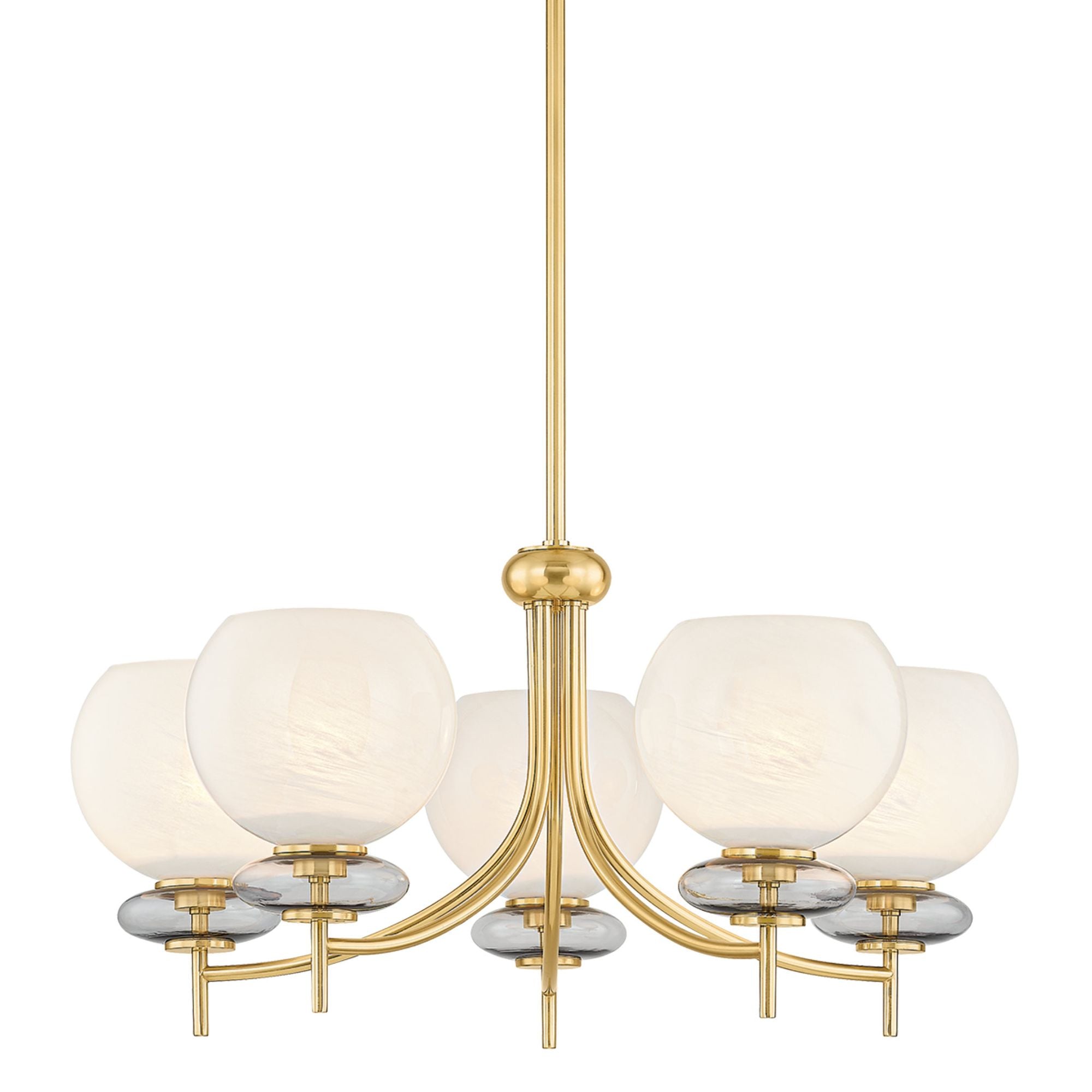 Alexia 5-Light Chandelier in Aged Brass 30W x 15H