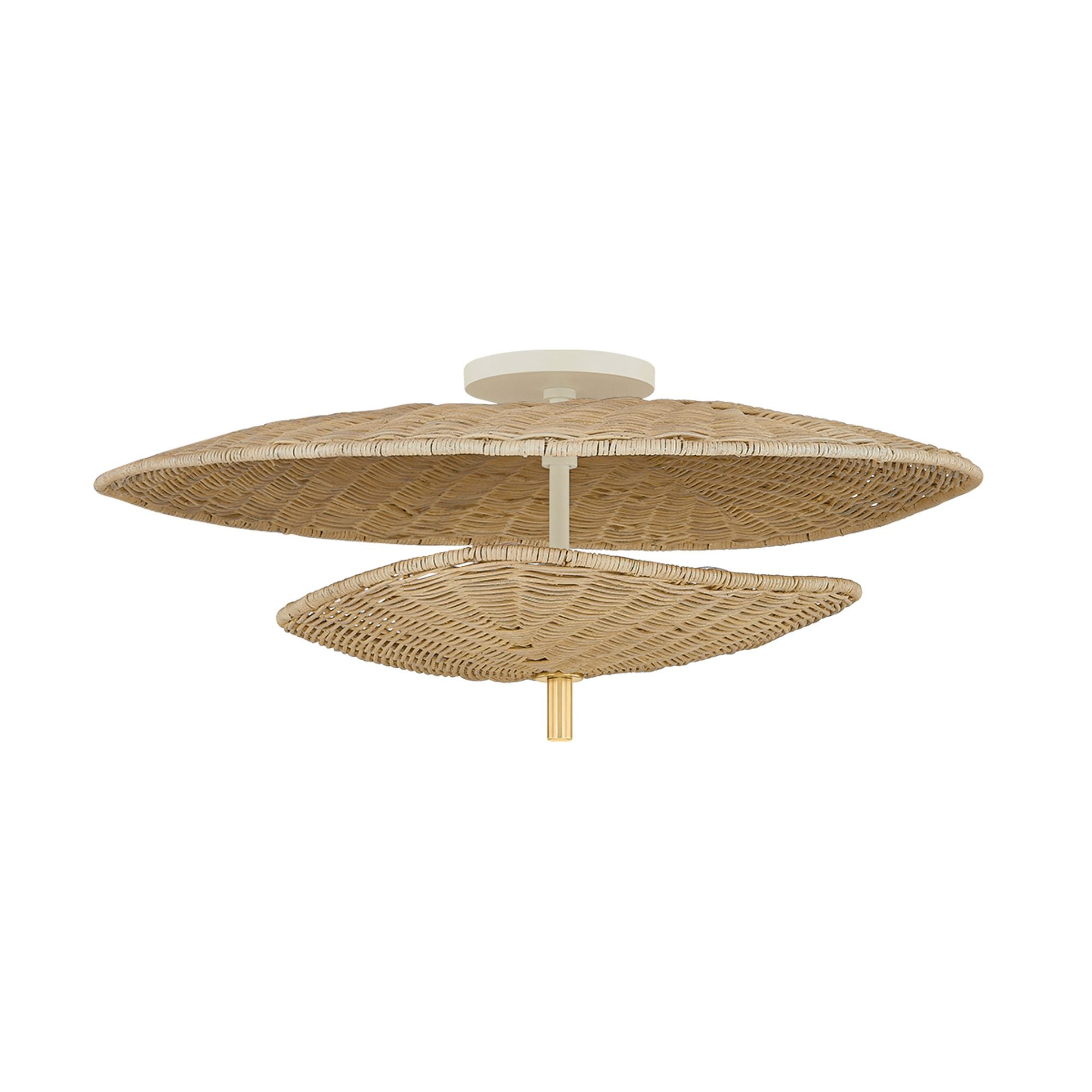MARIGOLD 3-Light Semi Flush in Aged Brass by MEGAN MOLTEN 23.75L x 23.75W x 8.75H