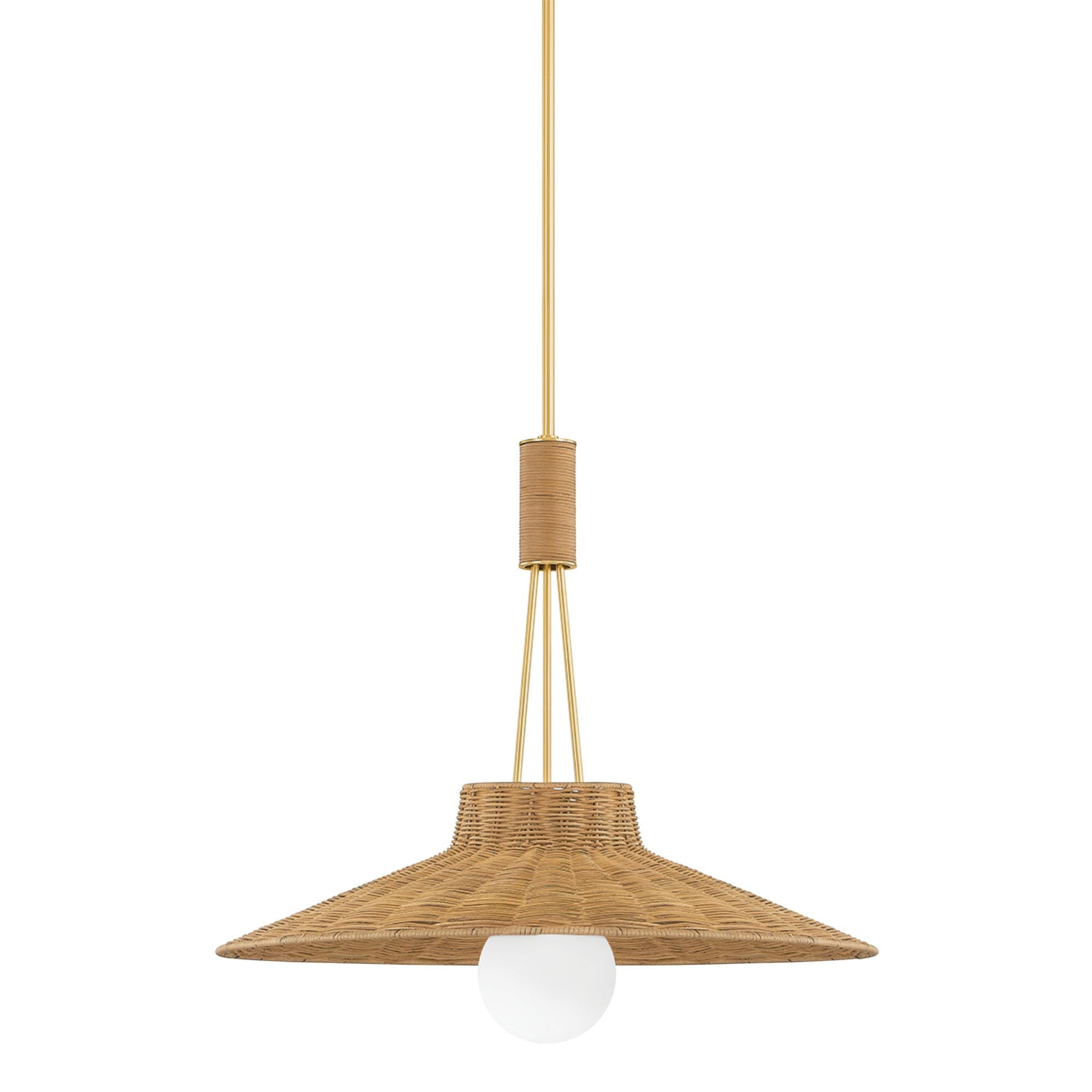 Laudine 1-Light Pendant in Aged Brass 24.5W x 22H