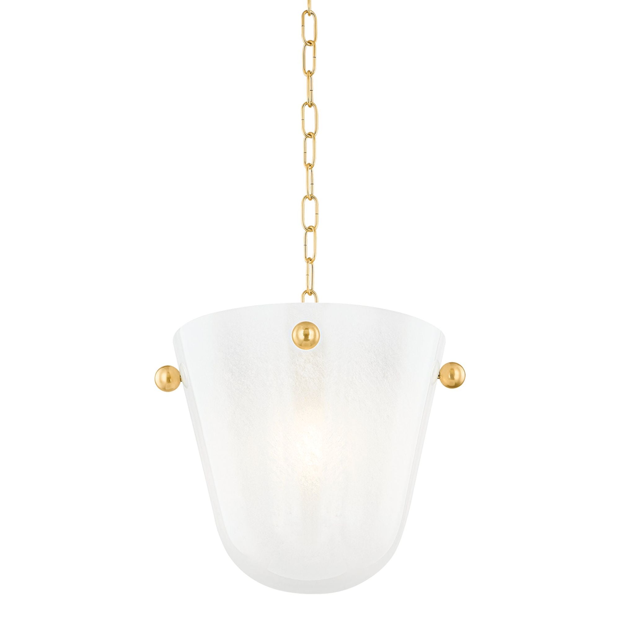RIMA 1-Light Pendant in Aged Brass 13.75L x 13.75W x 12.25H