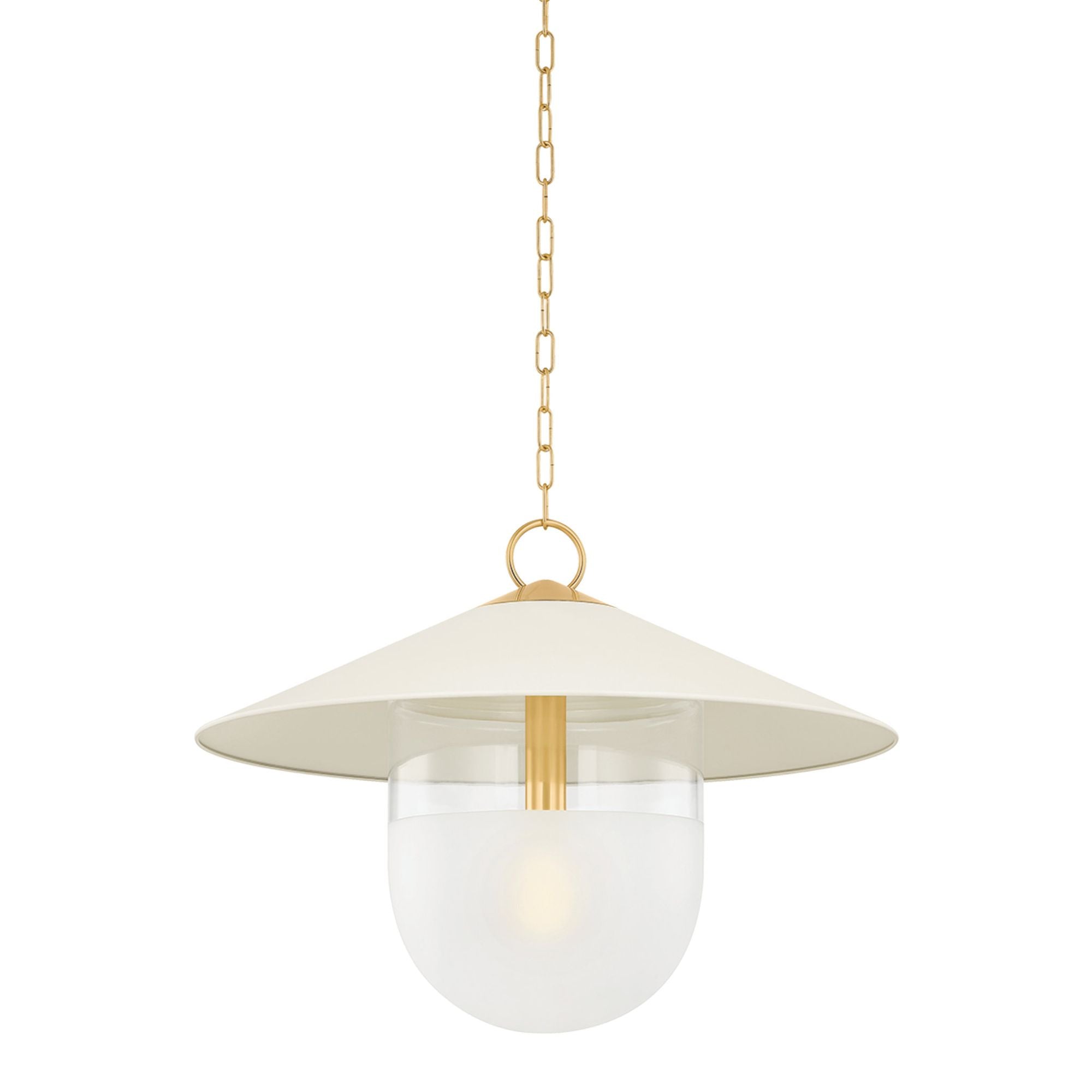 Ressi 1-Light Pendant in Aged Brass 28W x 21H