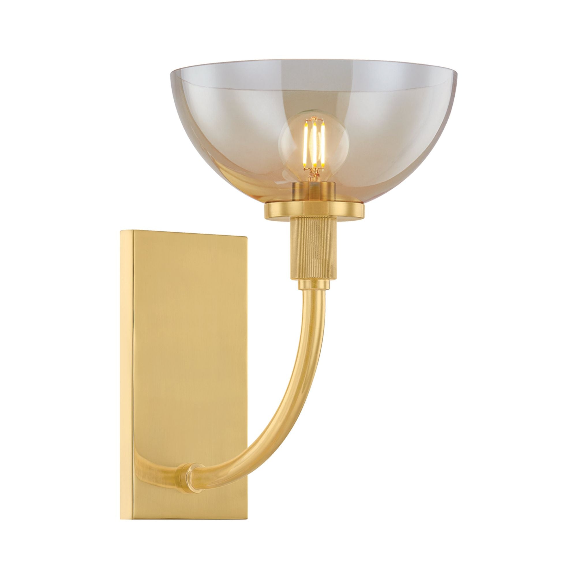 Eva 1-Light Wall Sconce in Aged Brass 8W x 12H