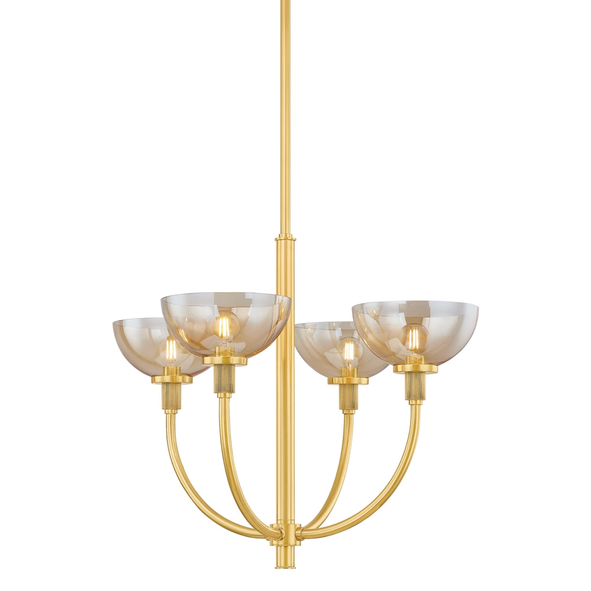 Eva 4-Light Chandelier in Aged Brass 25.5W x 20.75H