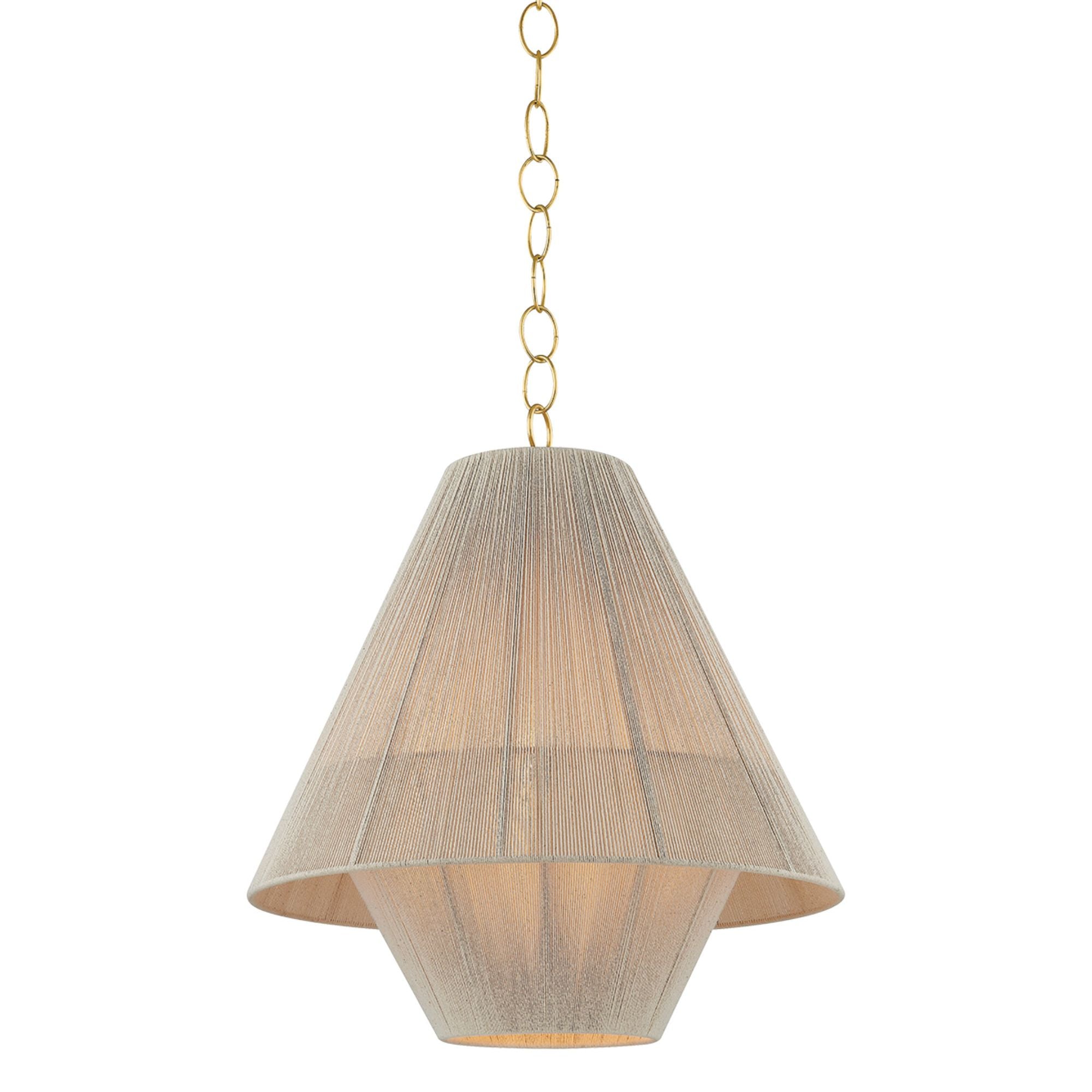 Eleanor 1-Light Pendant in Aged Brass 20W x 22.5H