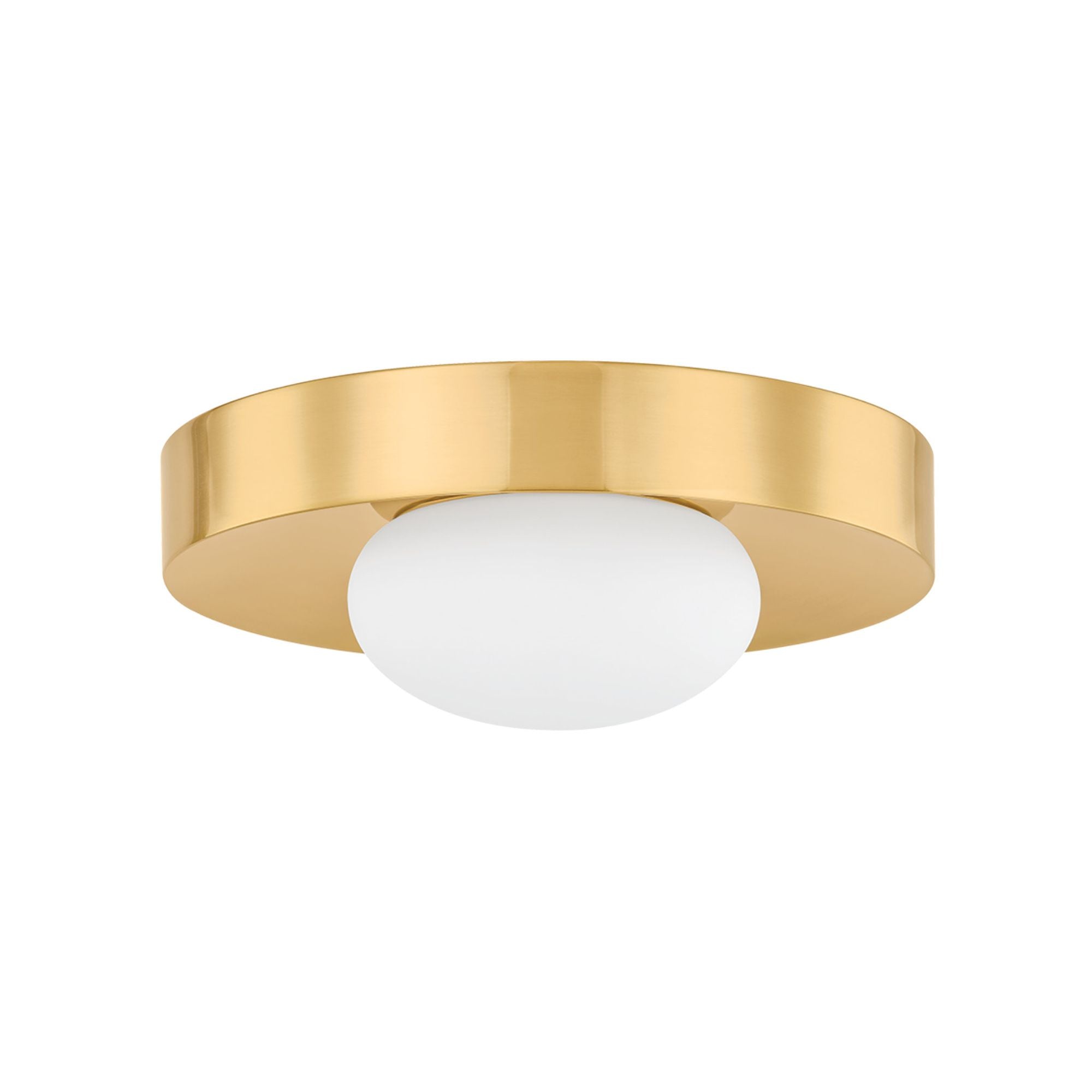 Pepa 1-Light Flush Mount in Aged Brass 11W x 3.75H