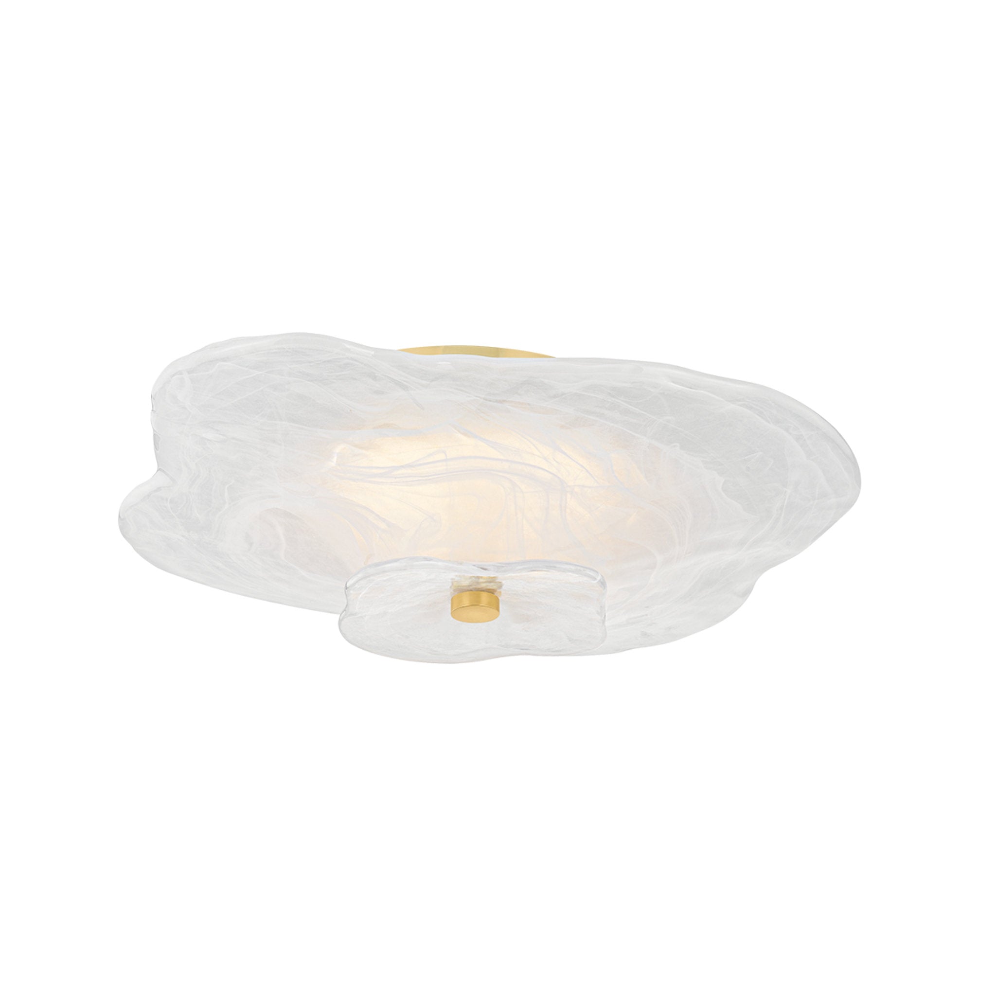 Starlie 1-Light Flush Mount in Aged Brass 16W x 4.25H