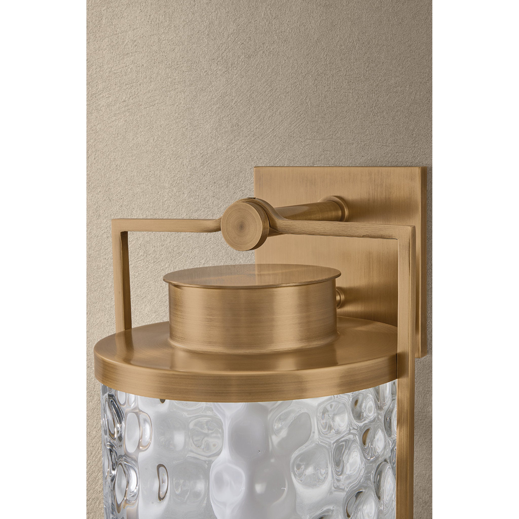 Haddock 1-Light Exterior Wall Sconce in Patina Brass 10.5W x 28H