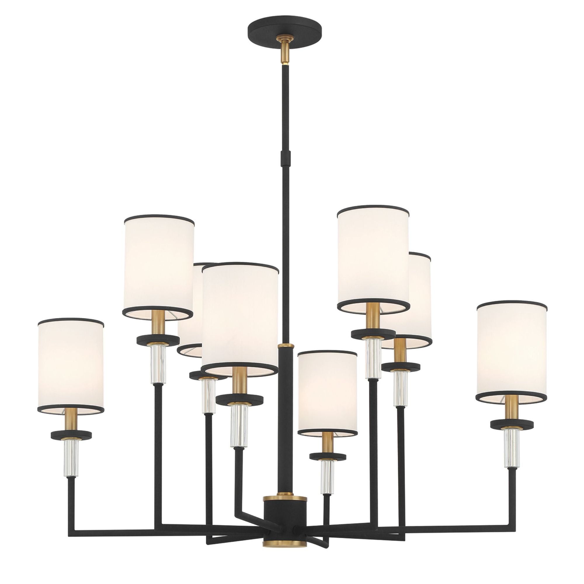 Hatfield 33.25'' Black Forged + Vibrant Gold Chandelier Black 33.25"W x 26"H x 33.25"D