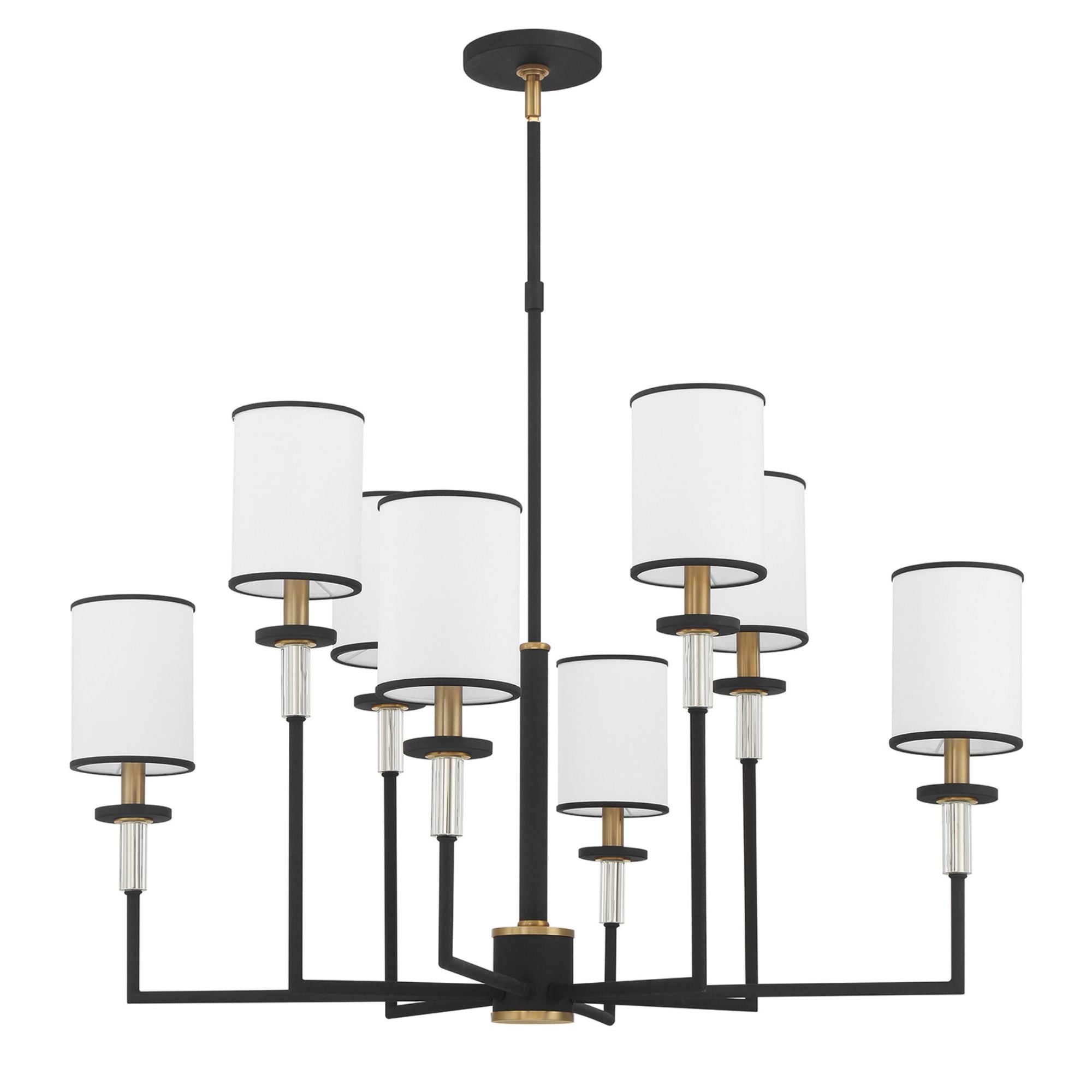 Hatfield 33.25'' Black Forged + Vibrant Gold Chandelier Black 33.25"W x 26"H x 33.25"D
