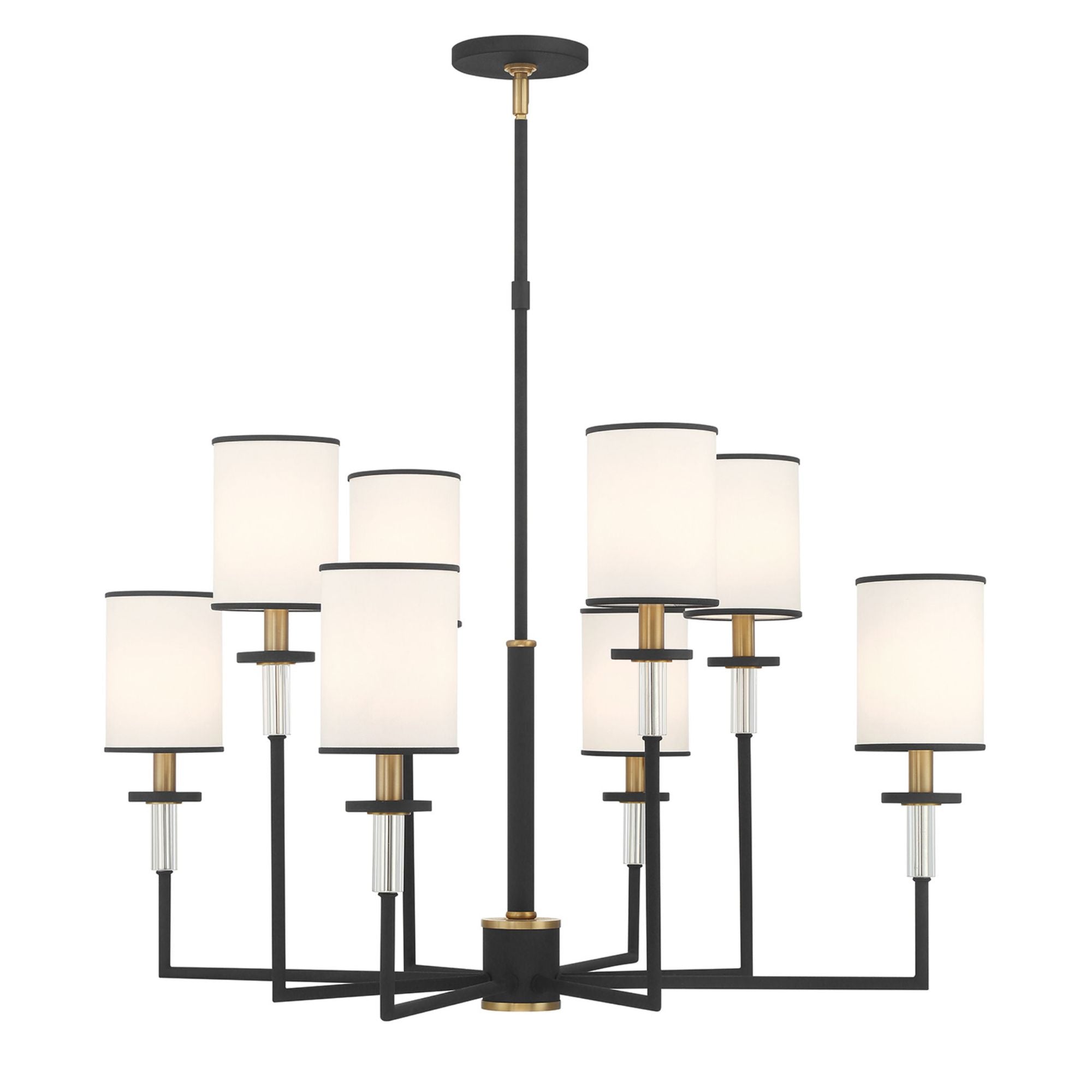 Hatfield 33.25'' Black Forged + Vibrant Gold Chandelier Black 33.25"W x 26"H x 33.25"D