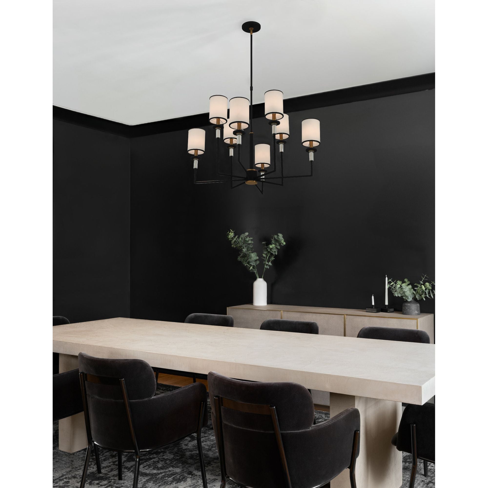 Hatfield 33.25'' Black Forged + Vibrant Gold Chandelier Black 33.25"W x 26"H x 33.25"D