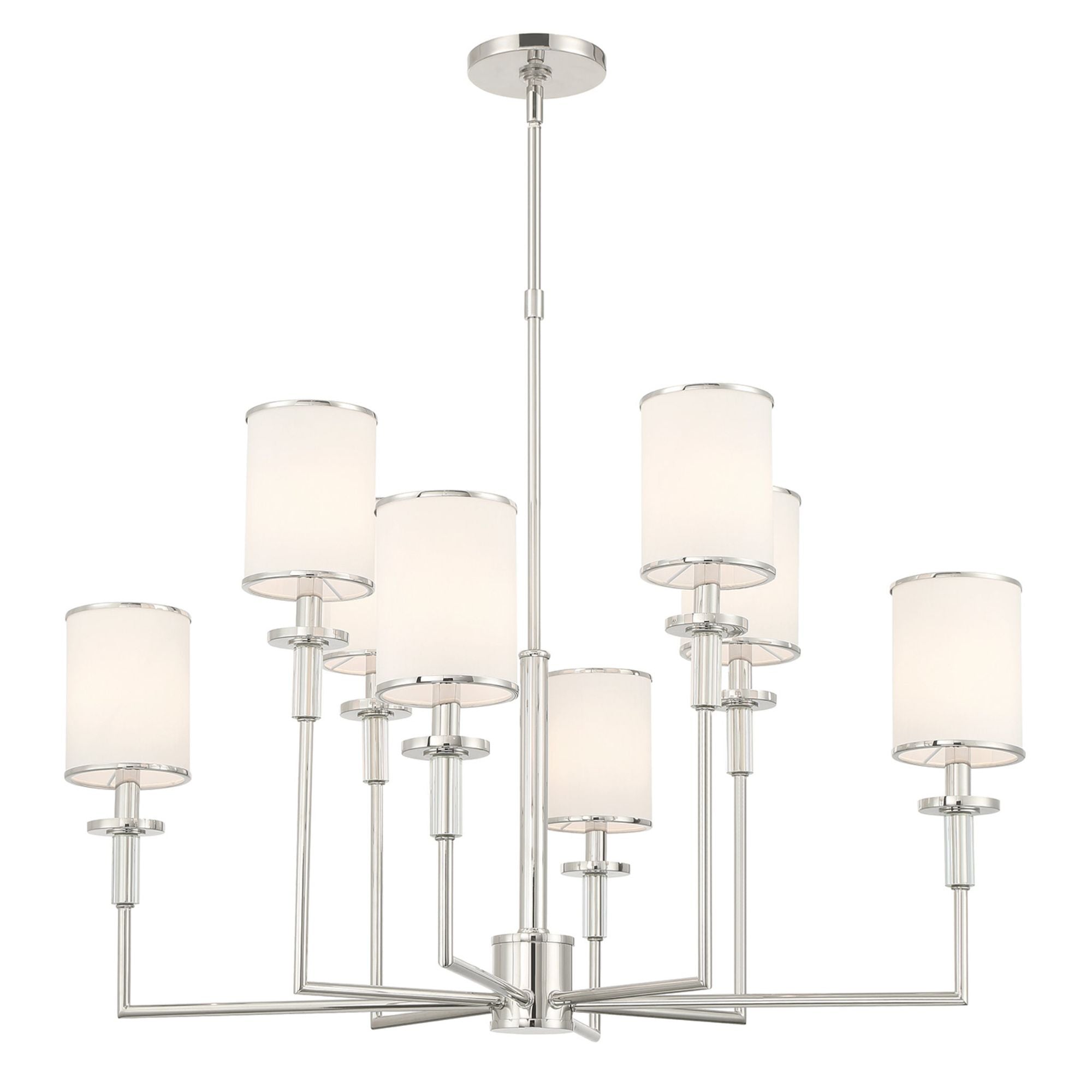 Hatfield 33.25'' Polished Nickel Chandelier Silver 33.25"W x 26"H x 33.25"D