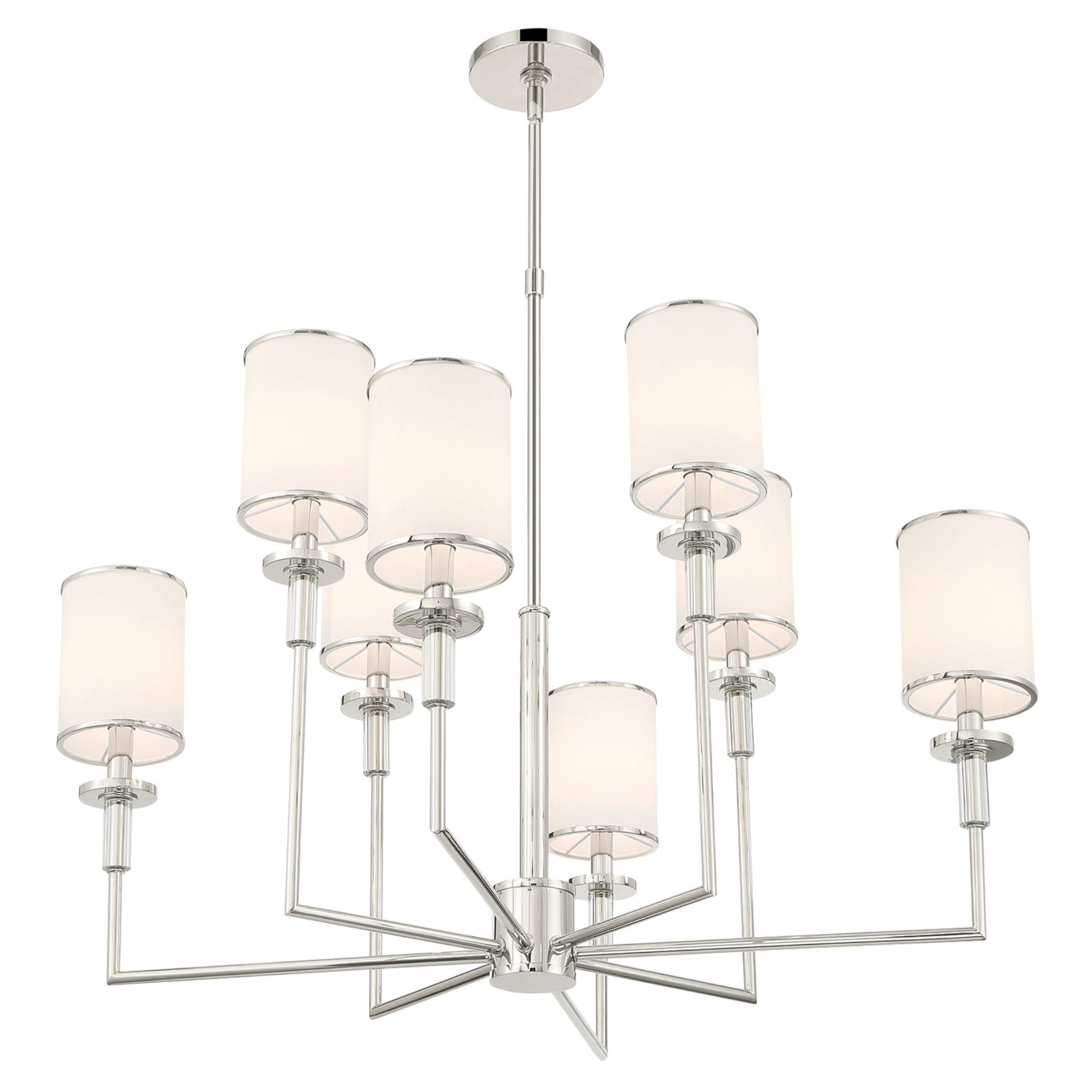Hatfield 33.25'' Polished Nickel Chandelier Silver 33.25"W x 26"H x 33.25"D