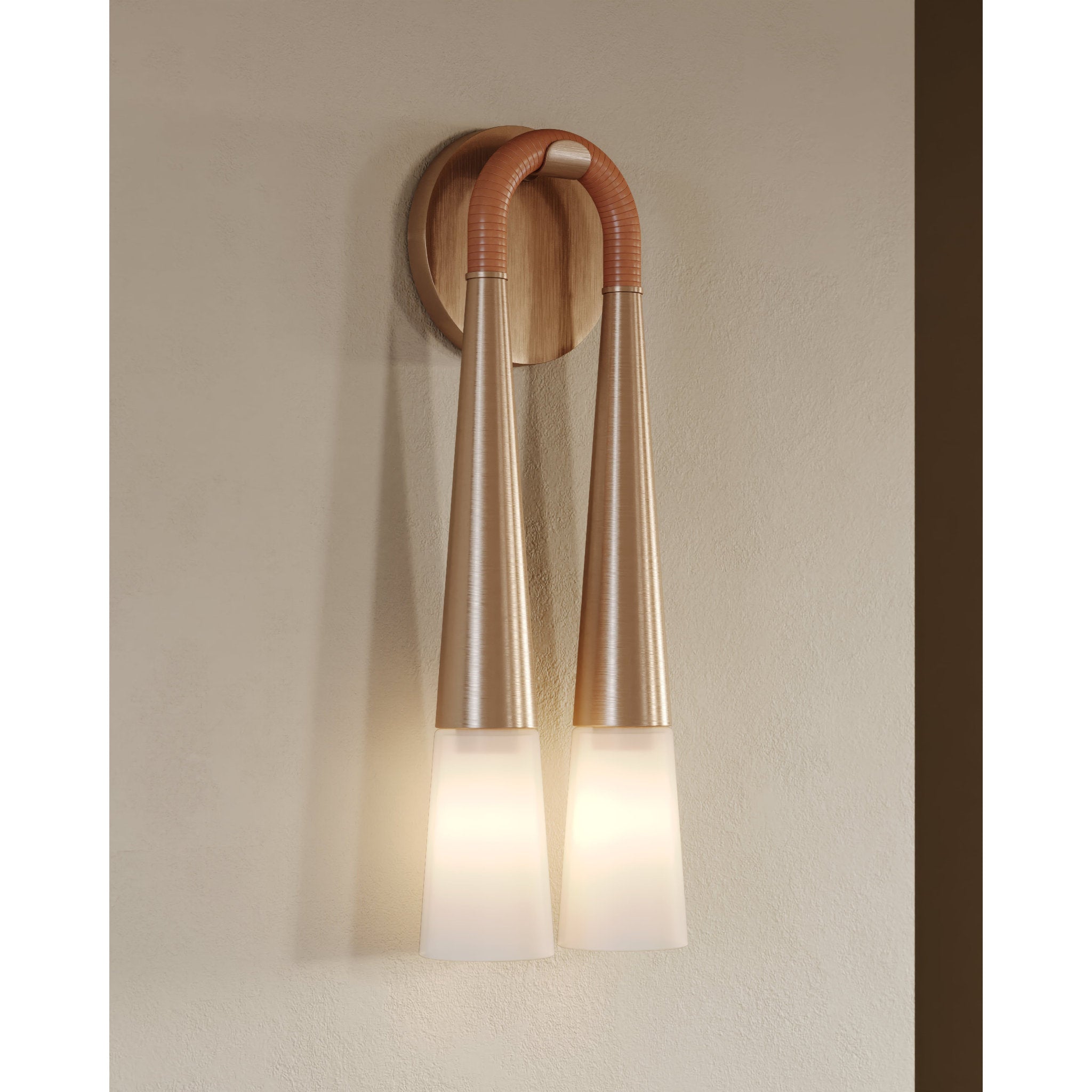 Hawke 2-Light Wall Sconce in Patina Brass 6W x 16.25H