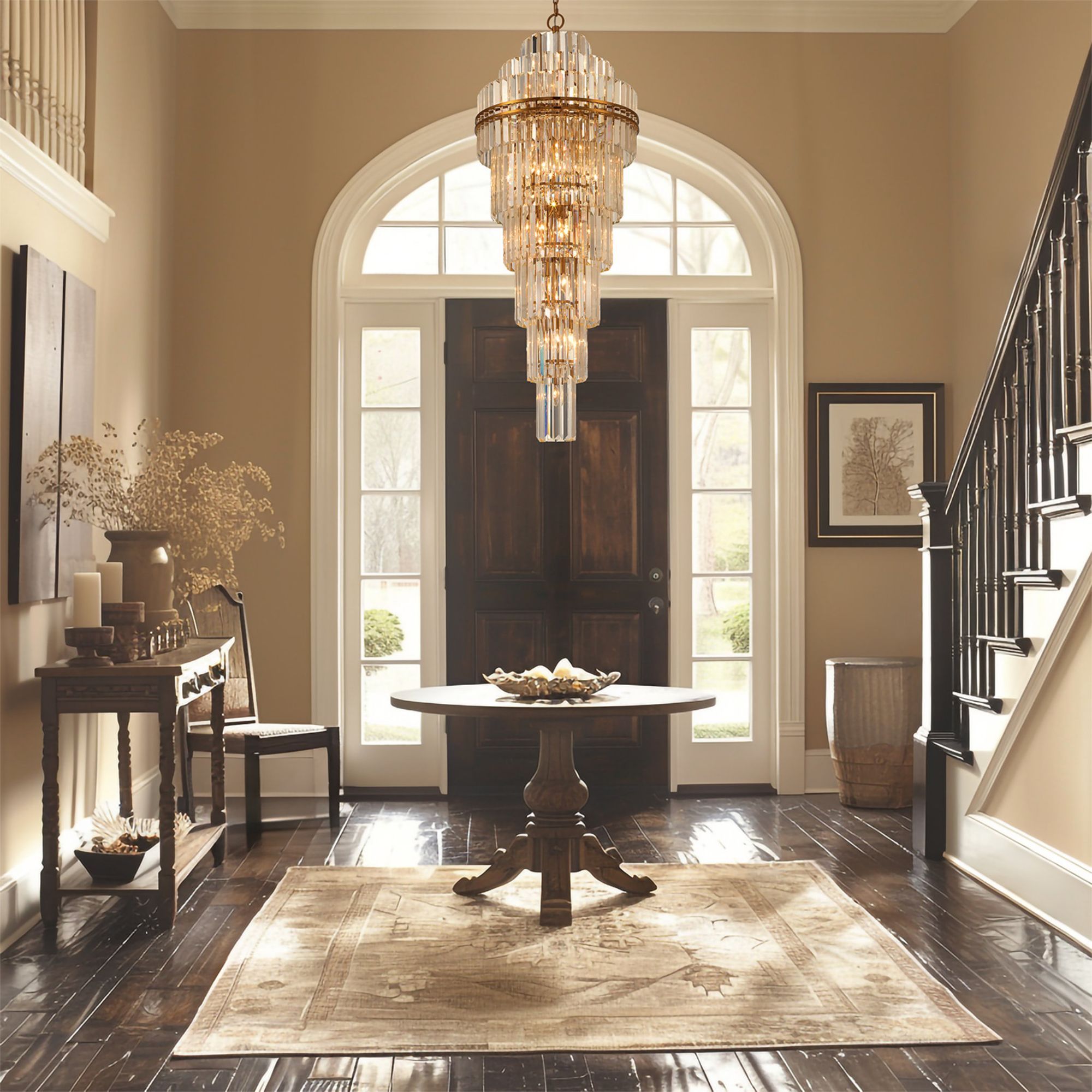 Hayes 24'' Aged Brass Chandelier Gold 24"W x 66"H x 24"D