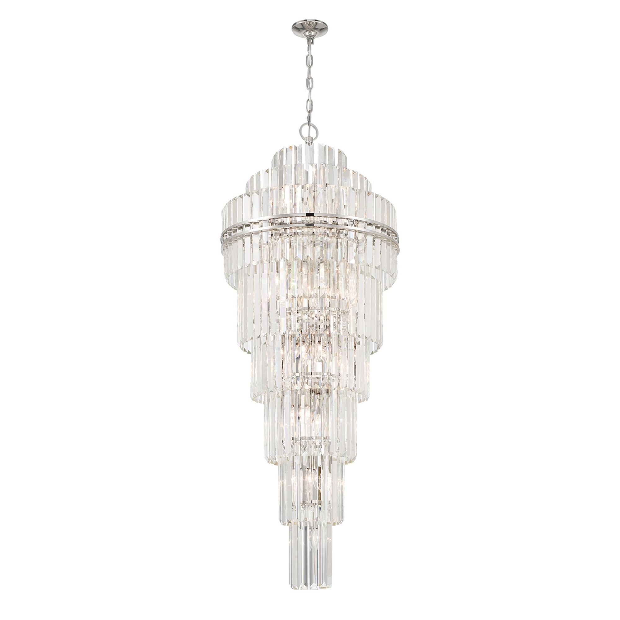 Hayes 24'' Polished Nickel Chandelier Silver 24"W x 66"H x 24"D