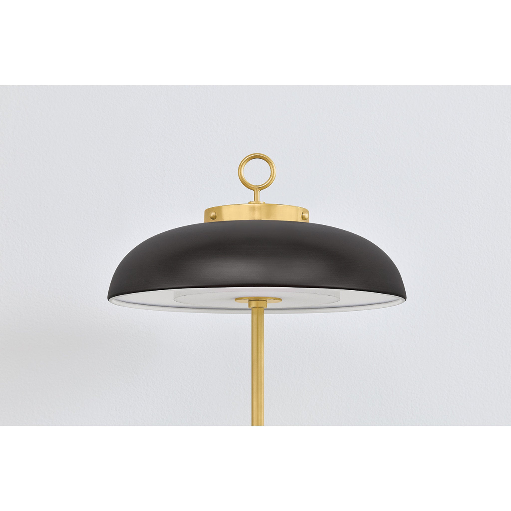 Hector 1-Light Rechargeable Table Lamp in Aged Brass 11W x 16H