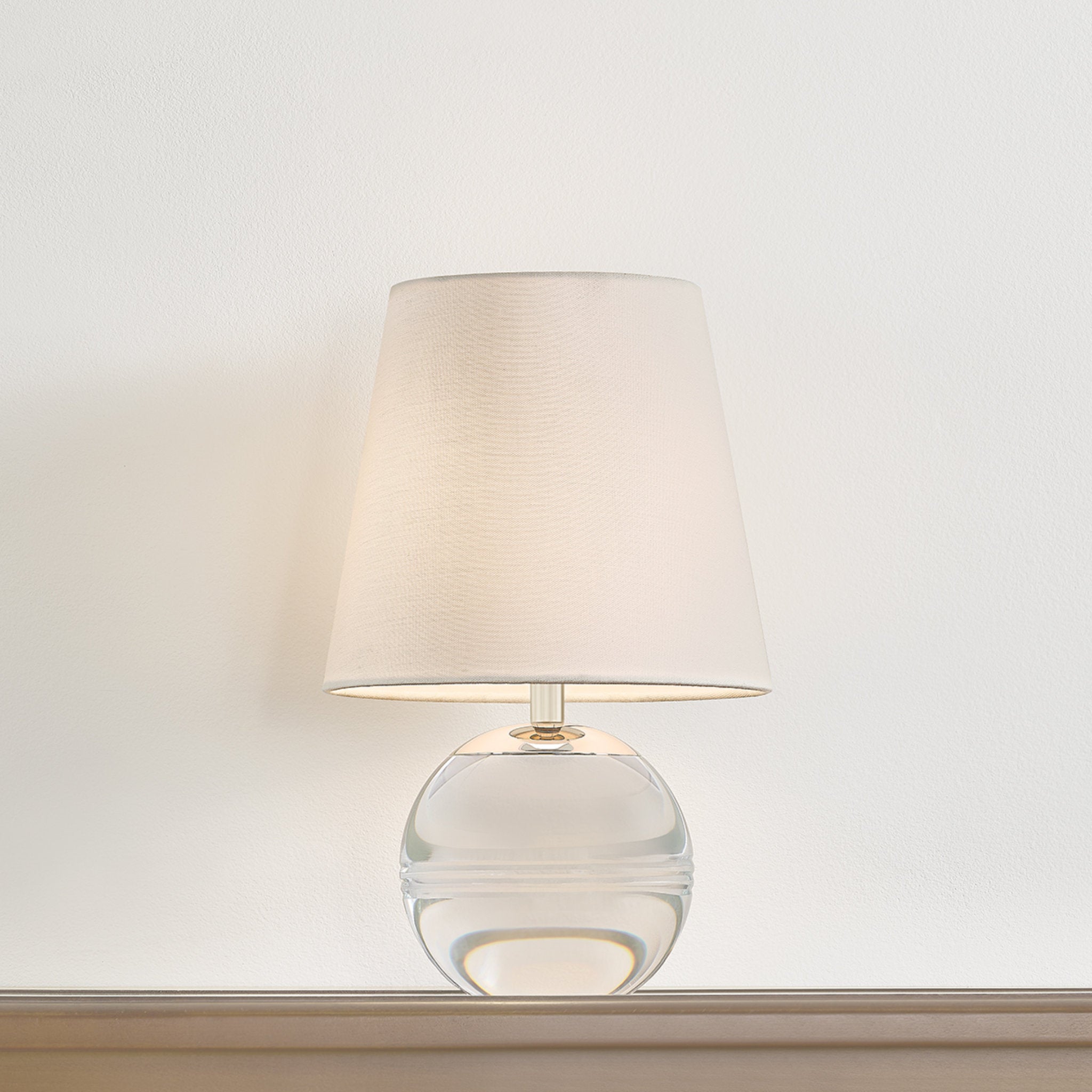 Nicole 1-Light Rechargeable Table Lamp in Polished Nickel 8.25W x 12.75H