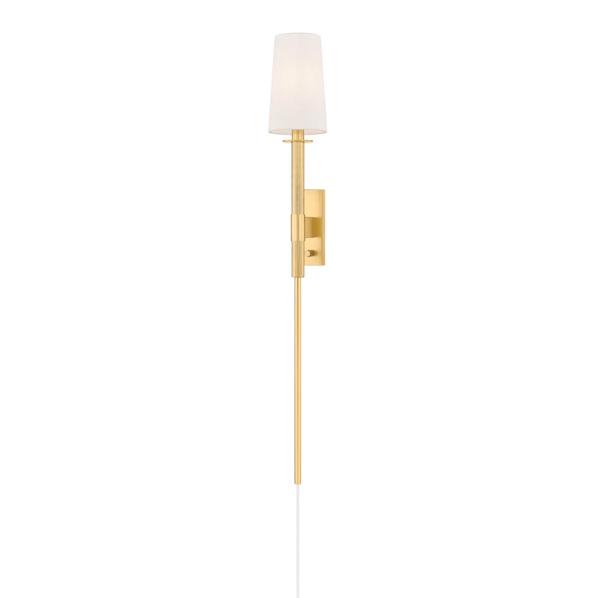 Ginny 1-Light Plug-in Sconce in Aged Brass 5.5W x 43.25H