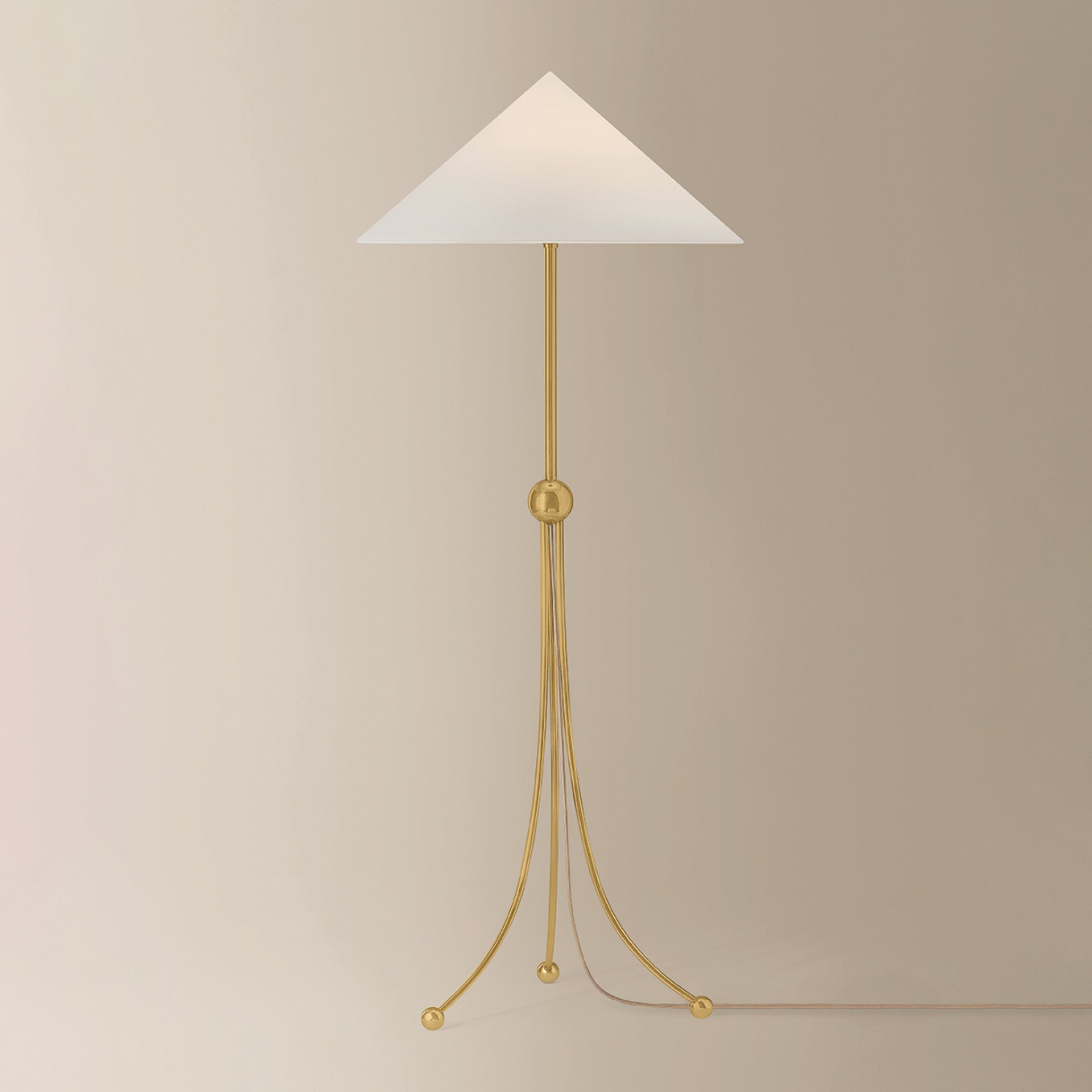 Katya 1-Light Floor Lamp in Aged Brass 25.5W x 61H