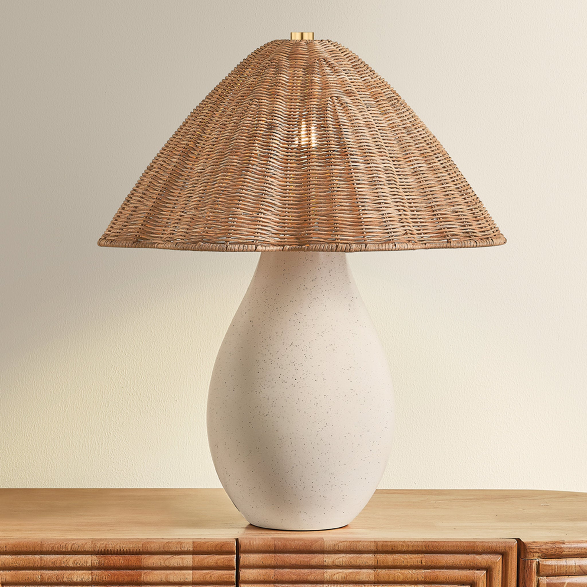 Deanne 1-Light Table Lamp in Aged Brass 17.5W x 19.75H