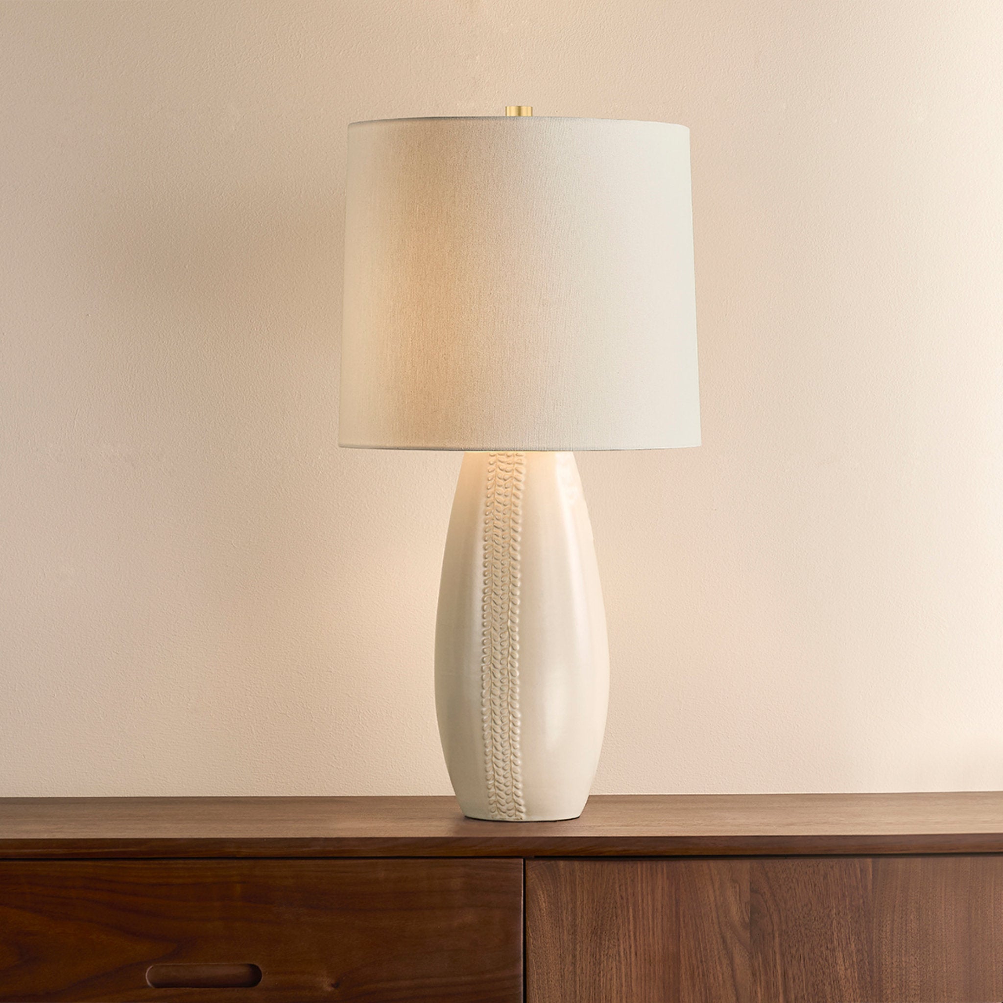 Shavani 1-Light Table Lamp in Aged Brass 14W x 26.5H
