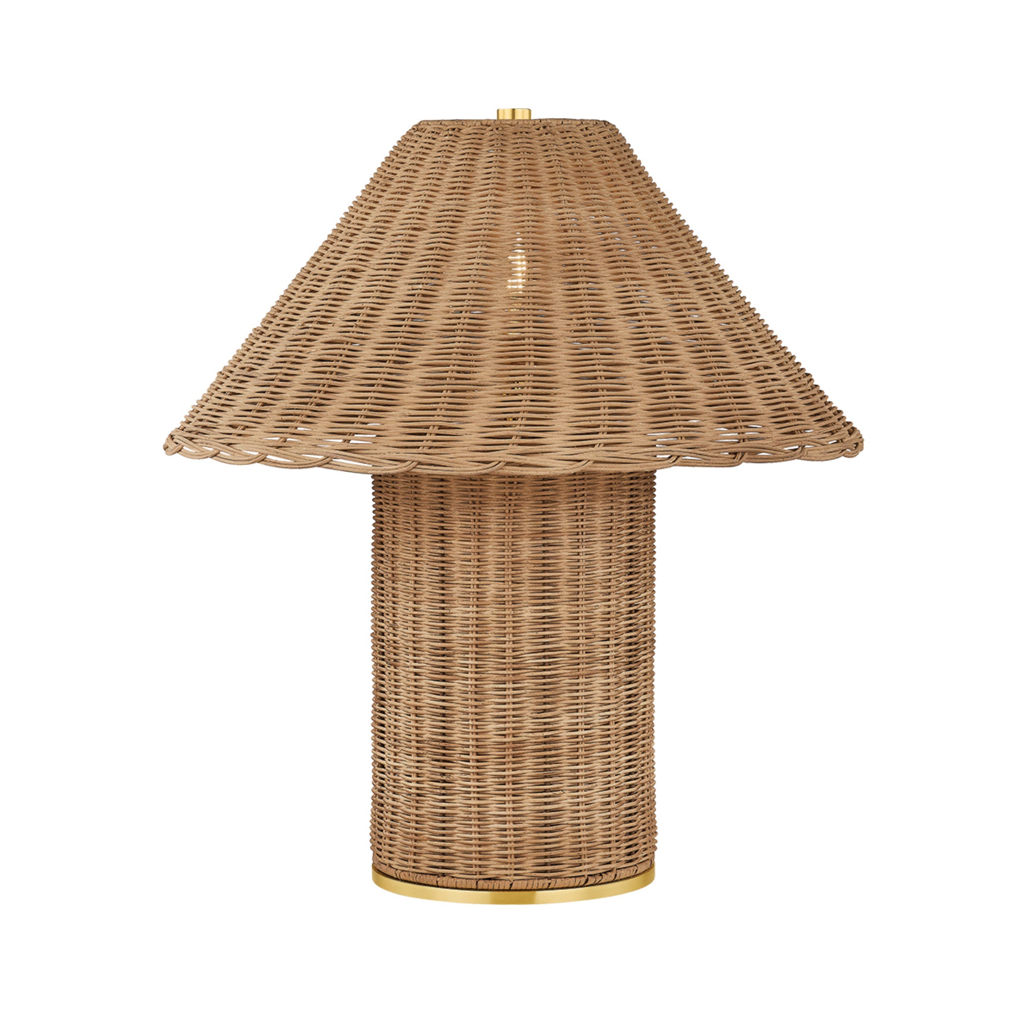 Jeanette 1-Light Table Lamp in Aged Brass 20W x 21.5H