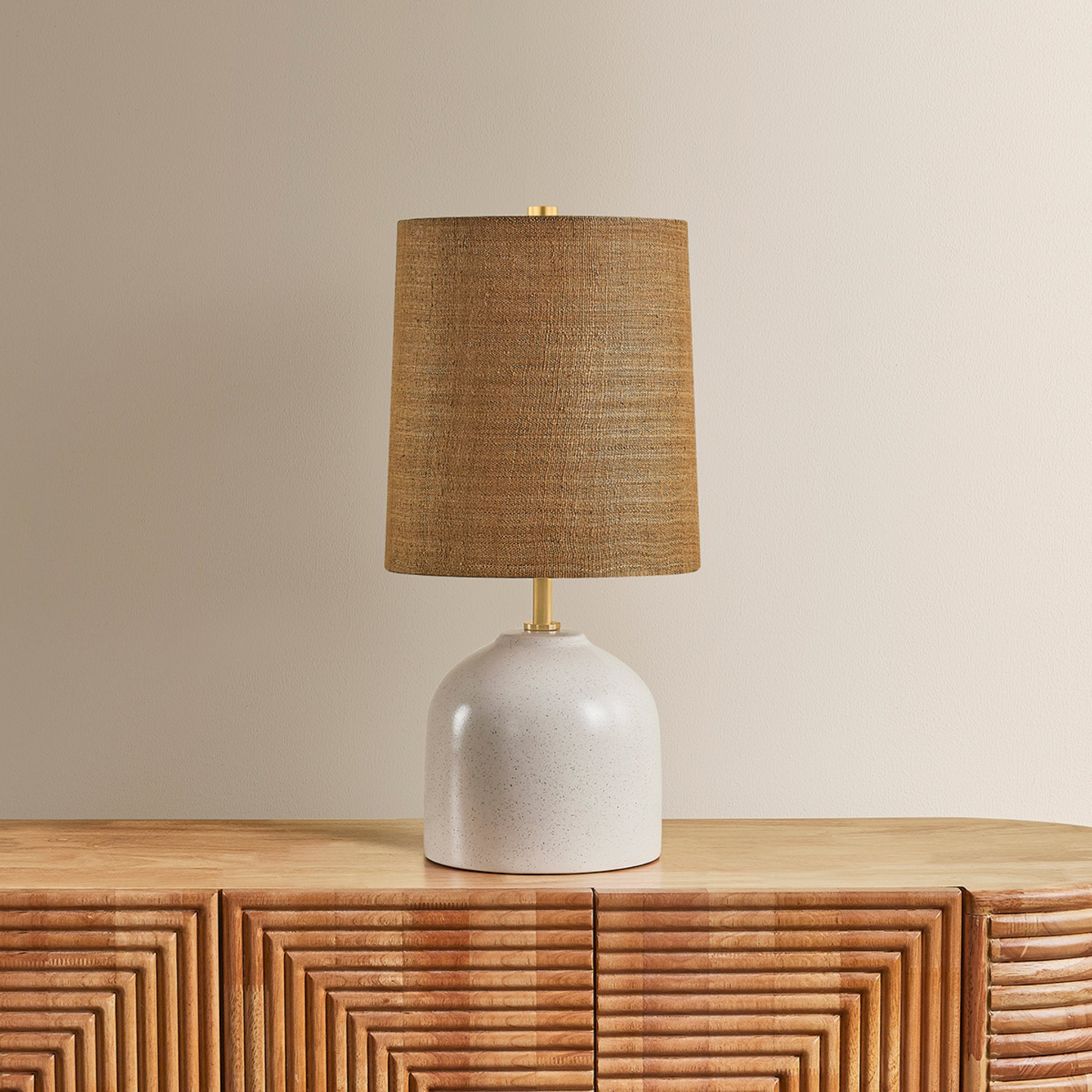 Gladys 1-Light Table Lamp in Aged Brass 10W x 20H