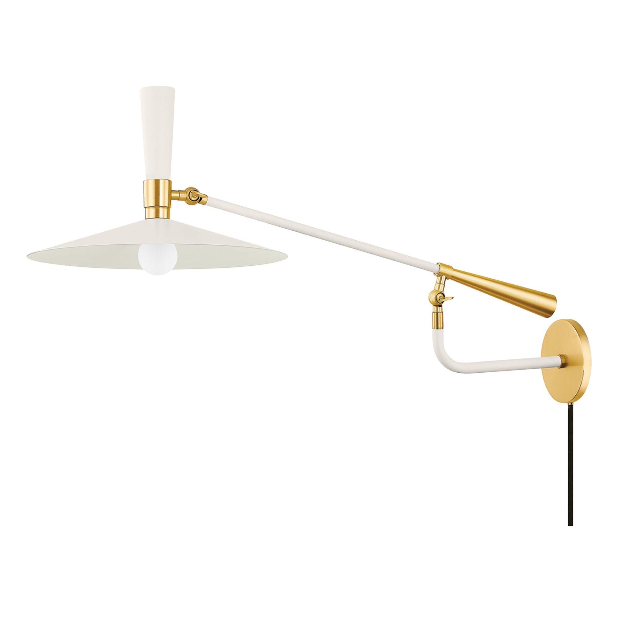 Milena 1-Light Wall Sconce in Aged Brass by Tali Roth 13W x 13.25H