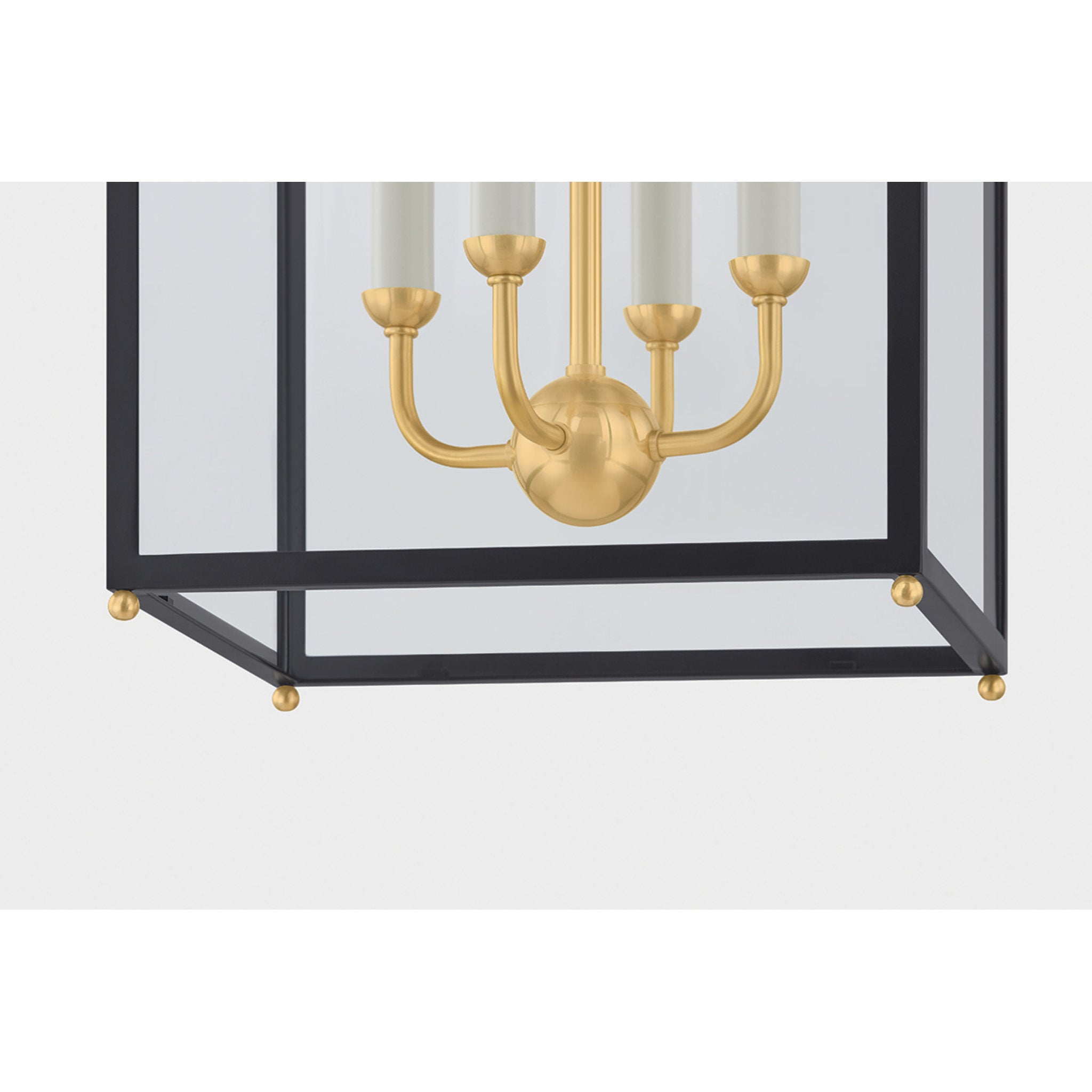 Houghton 4-Light Lantern in Aged Brass by Mark D. Sikes 12.75L x 12.75W x 22.25H (Darkest Blue)