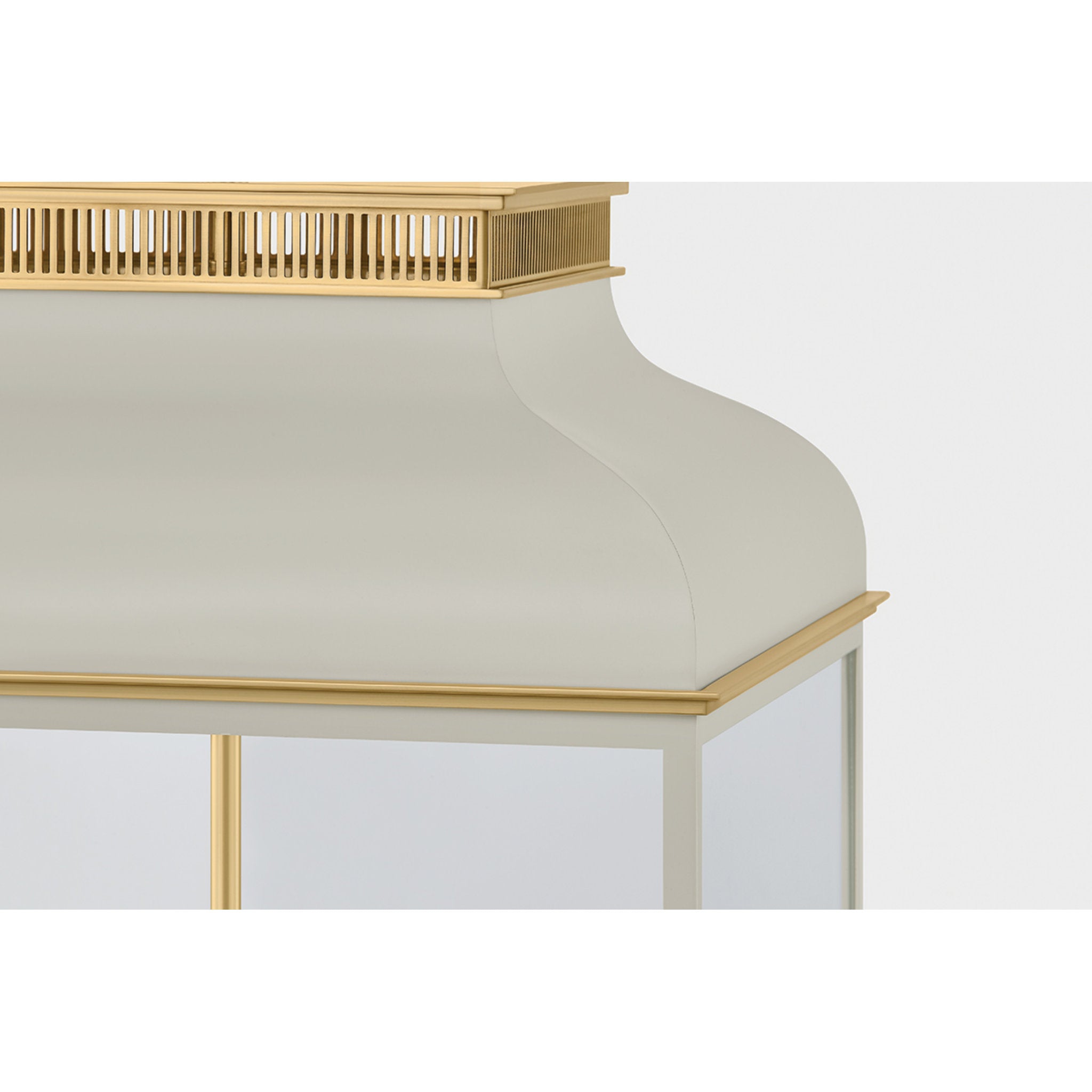 Houghton 4-Light Lantern in Aged Brass by Mark D. Sikes 19L x 19W x 32.75H (Off-White)