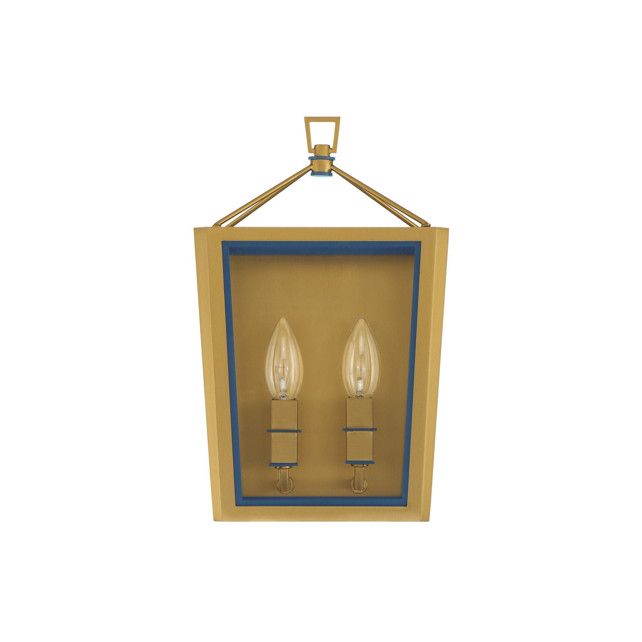 Libby Langdon Herrick 7.75" Luxe Gold + Navy Sconce 2-Light 7.75"W x 12.75"H x 5"D