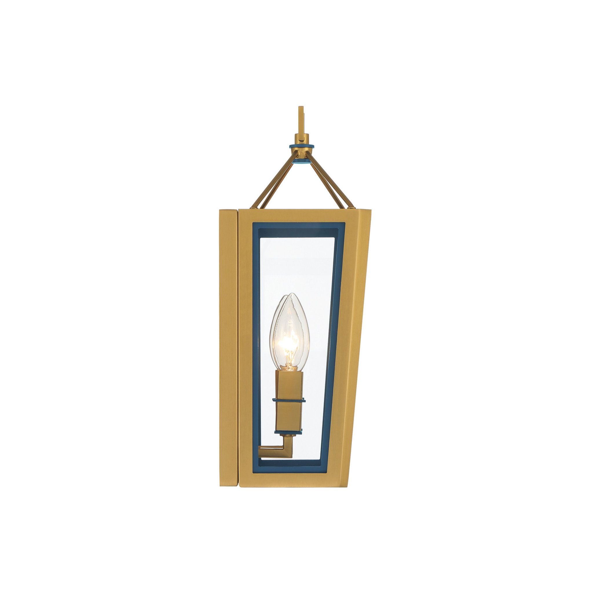Libby Langdon Herrick 7.75" Luxe Gold + Navy Sconce 2-Light 7.75"W x 12.75"H x 5"D