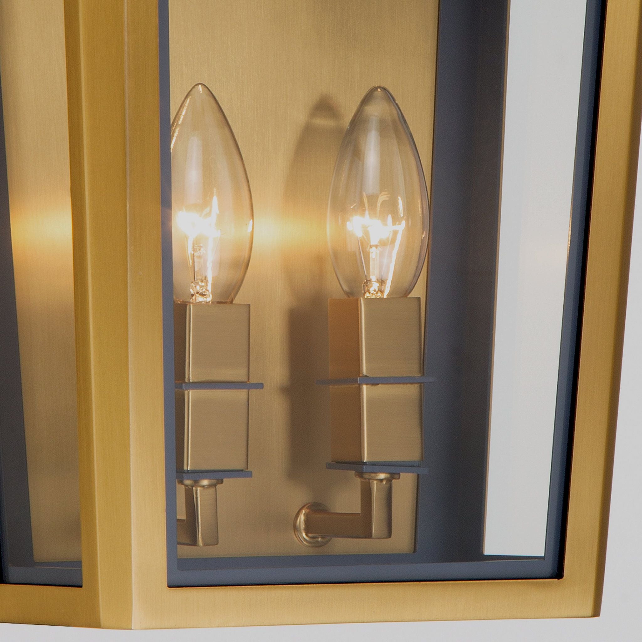 Libby Langdon Herrick 7.75" Luxe Gold + Navy Sconce 2-Light 7.75"W x 12.75"H x 5"D