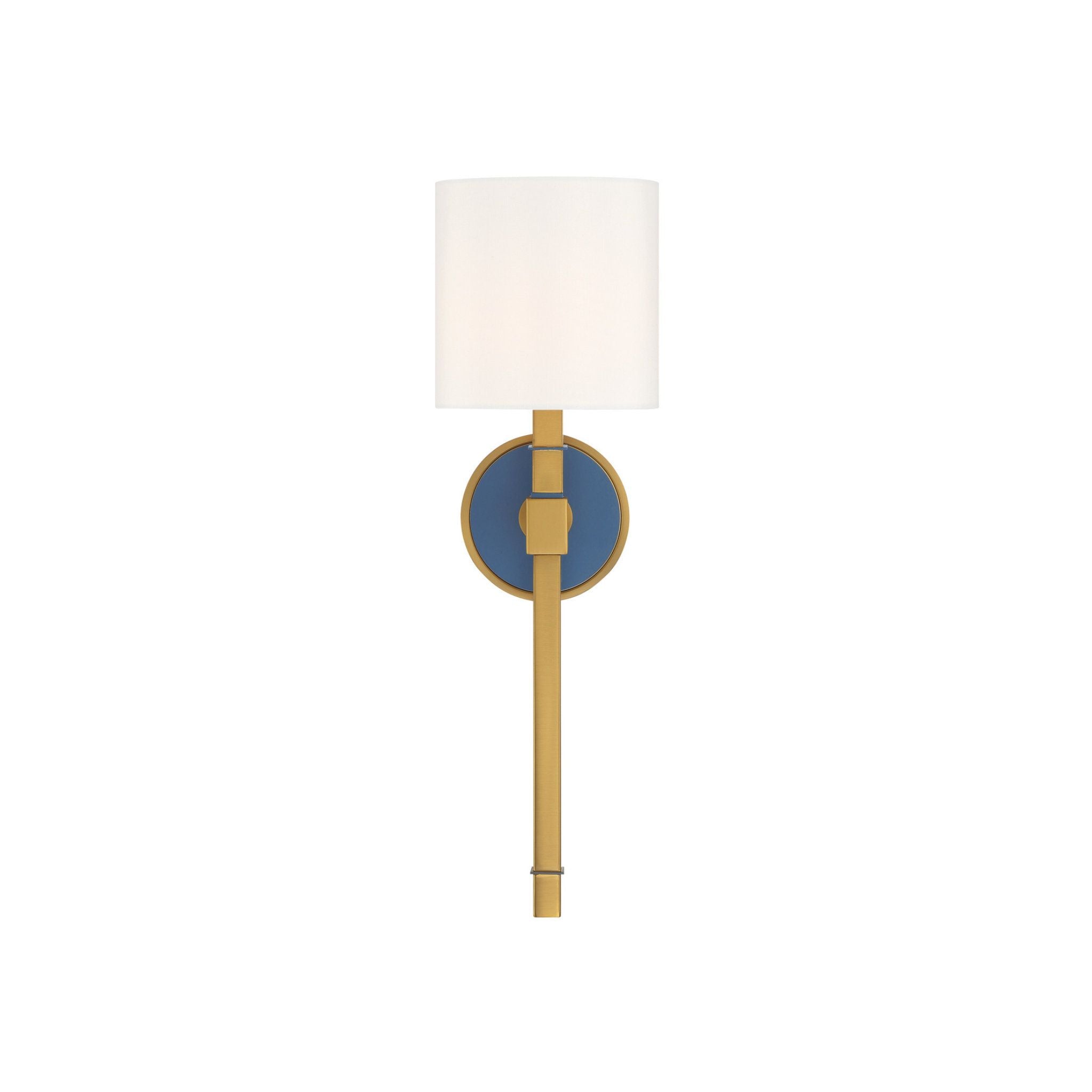 Libby Langdon Herrick 6.25" Luxe Gold + Navy Sconce 1-Light 6.25"W x 20.75"H x 7.5"D