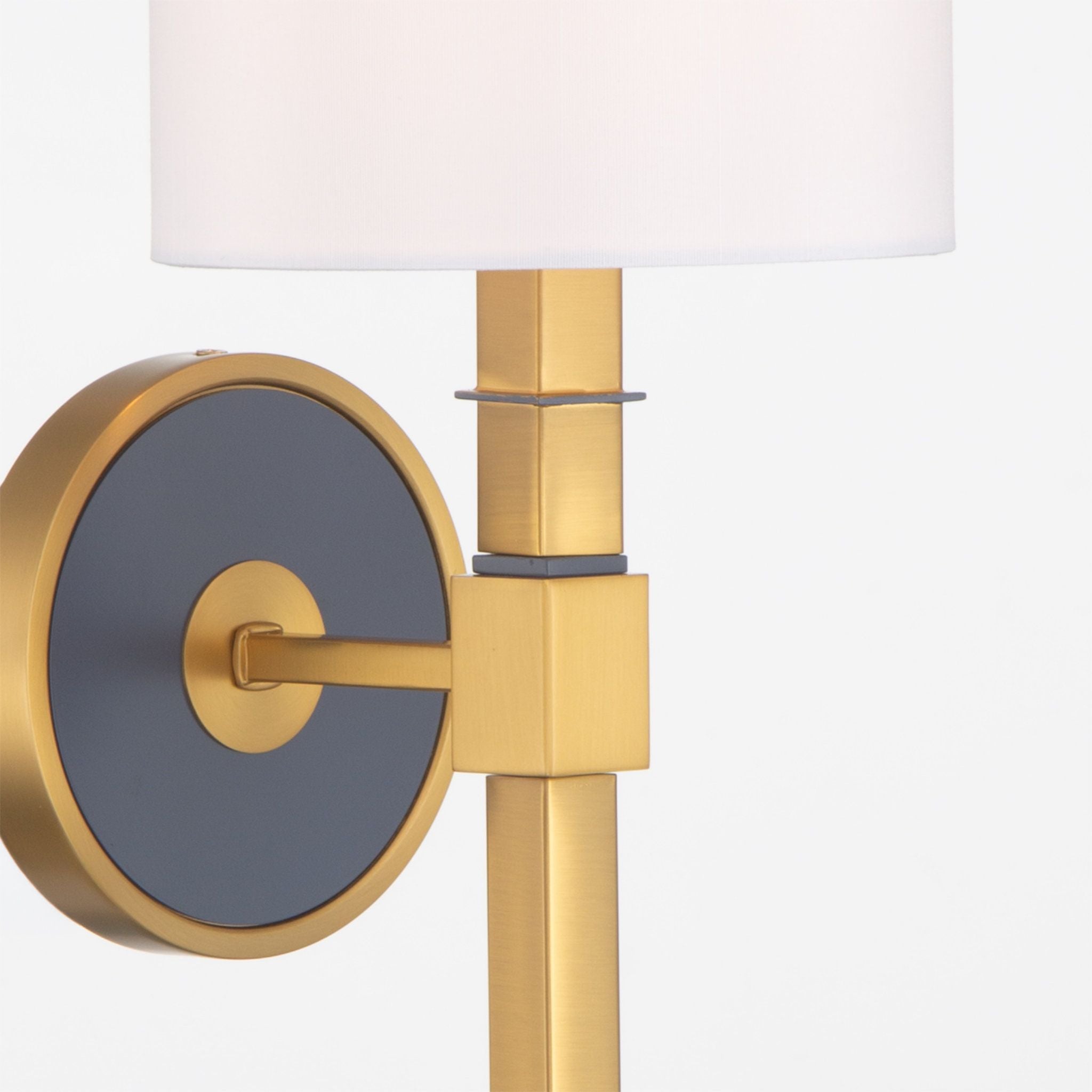 Libby Langdon Herrick 6.25" Luxe Gold + Navy Sconce 1-Light 6.25"W x 20.75"H x 7.5"D