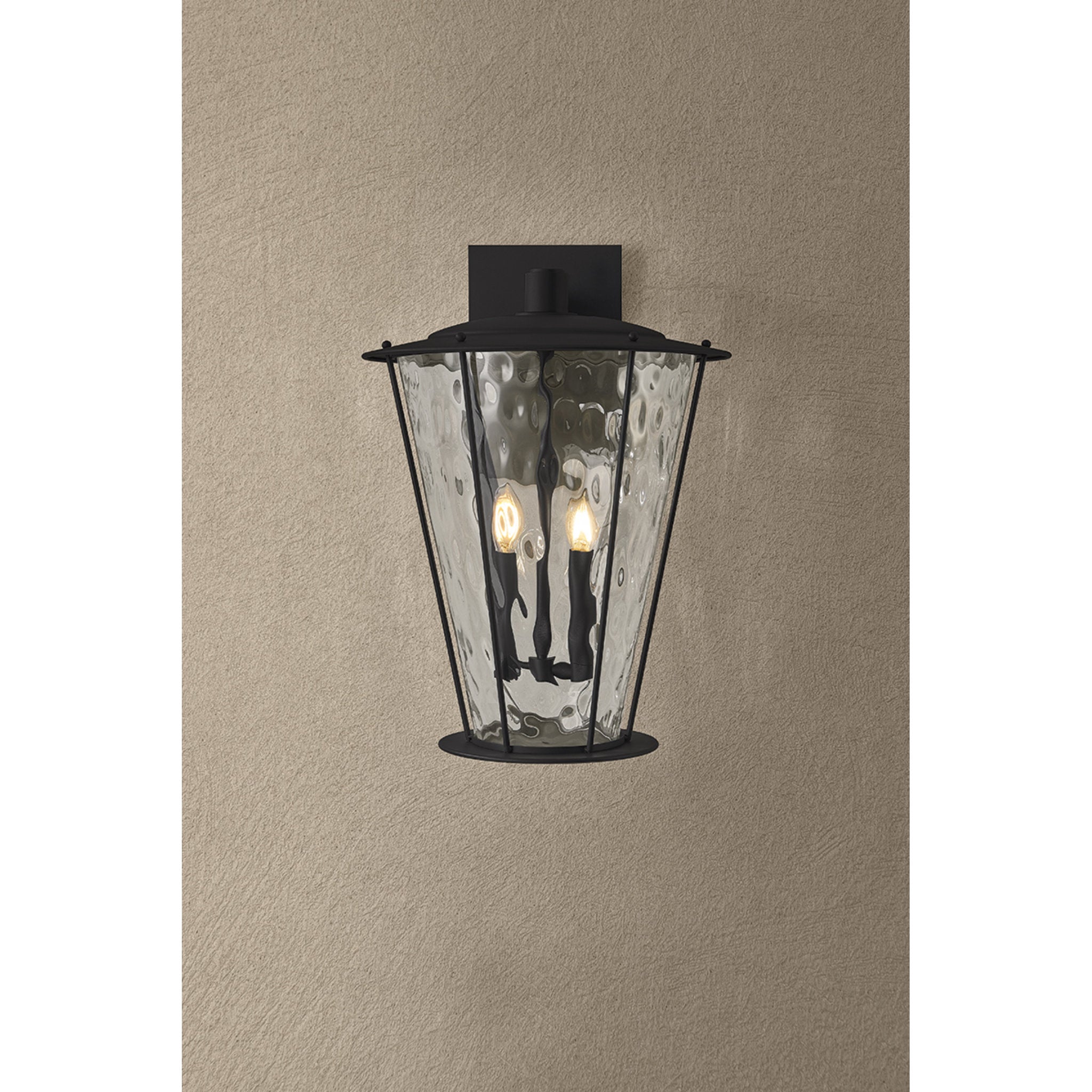 Jantzen 2-Light Exterior Wall Sconce in Texture Black 15W x 21.5H