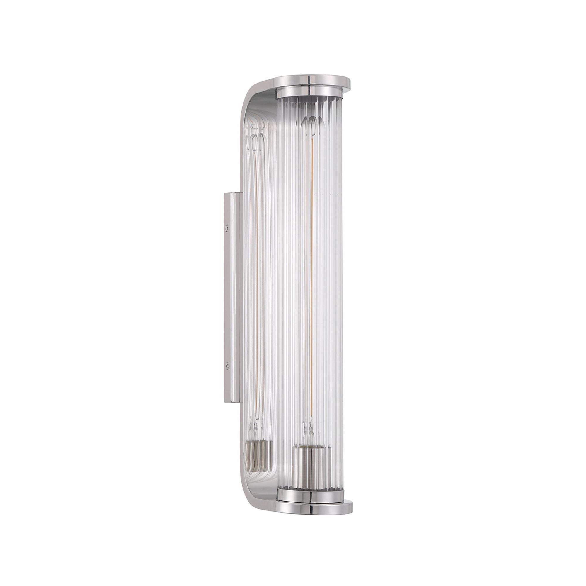 Jarvis 1 Light LED Polished Nickel Sconce Clear Glass Shade 4.25"W x 18"H x 6"D