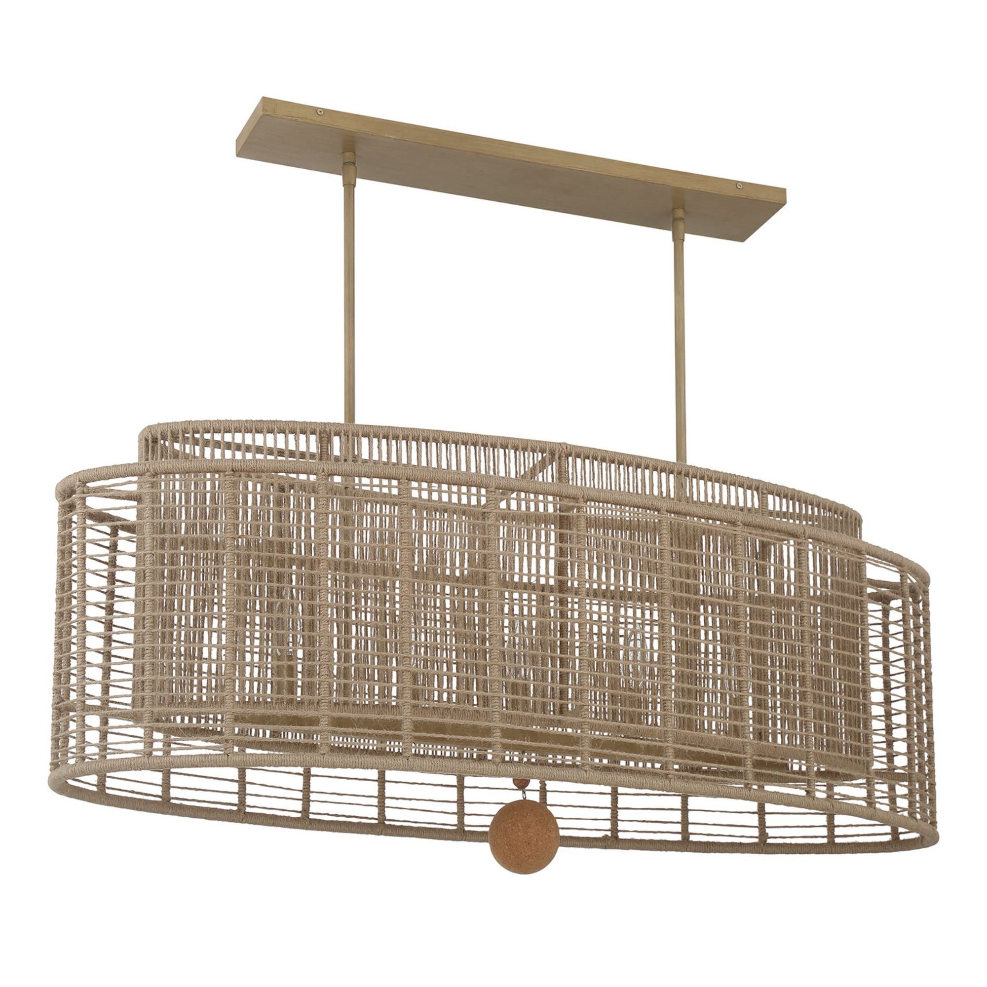 Jayna 5 Light Burnished Silver Linear Oval Chandelier 41.75"W x 17.75"H x 15"D