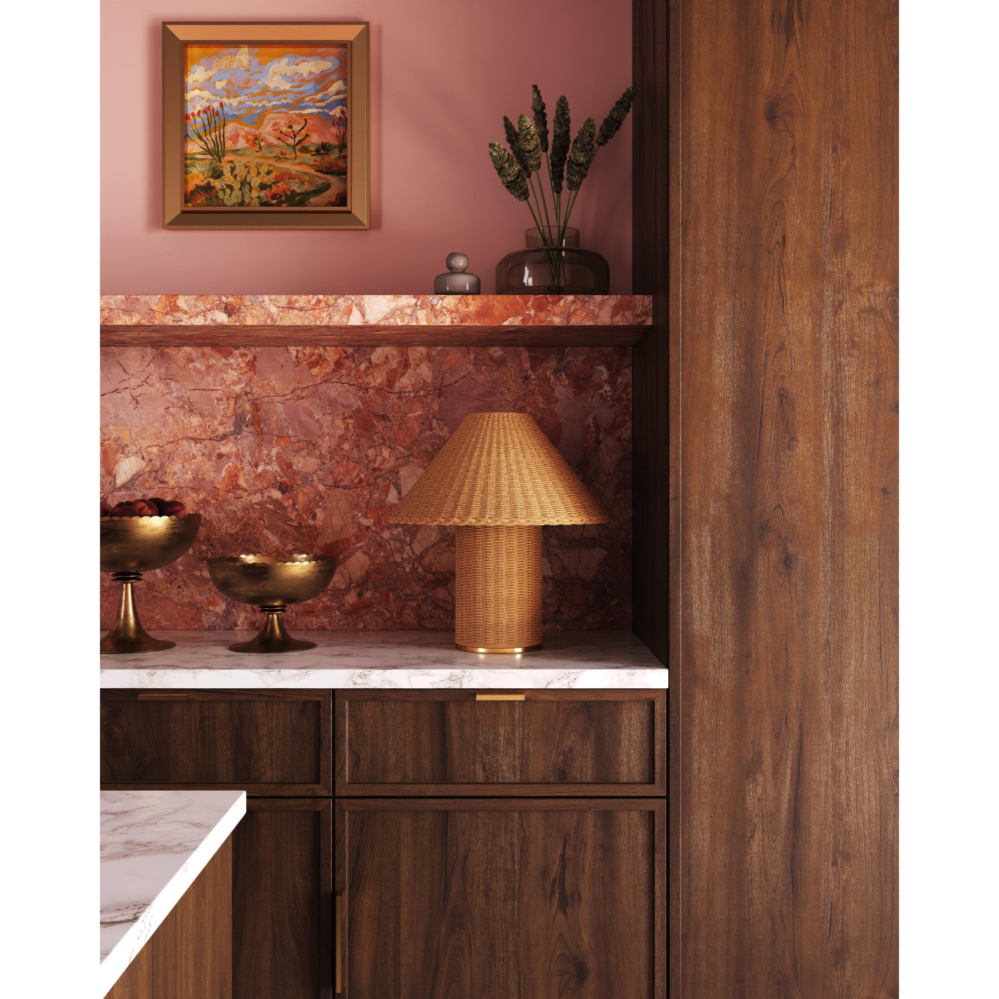Jeanette 1-Light Table Lamp in Aged Brass 20W x 21.5H