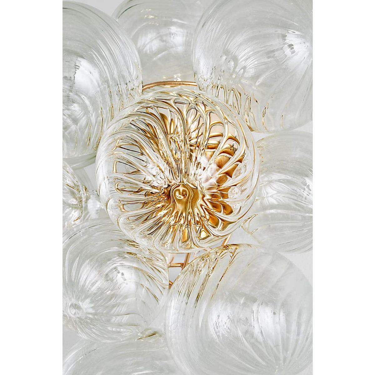 Julie Neill Talia Medium Sconce in Gild with Clear Swirled Glass W14.75" x H17" x E8.75"